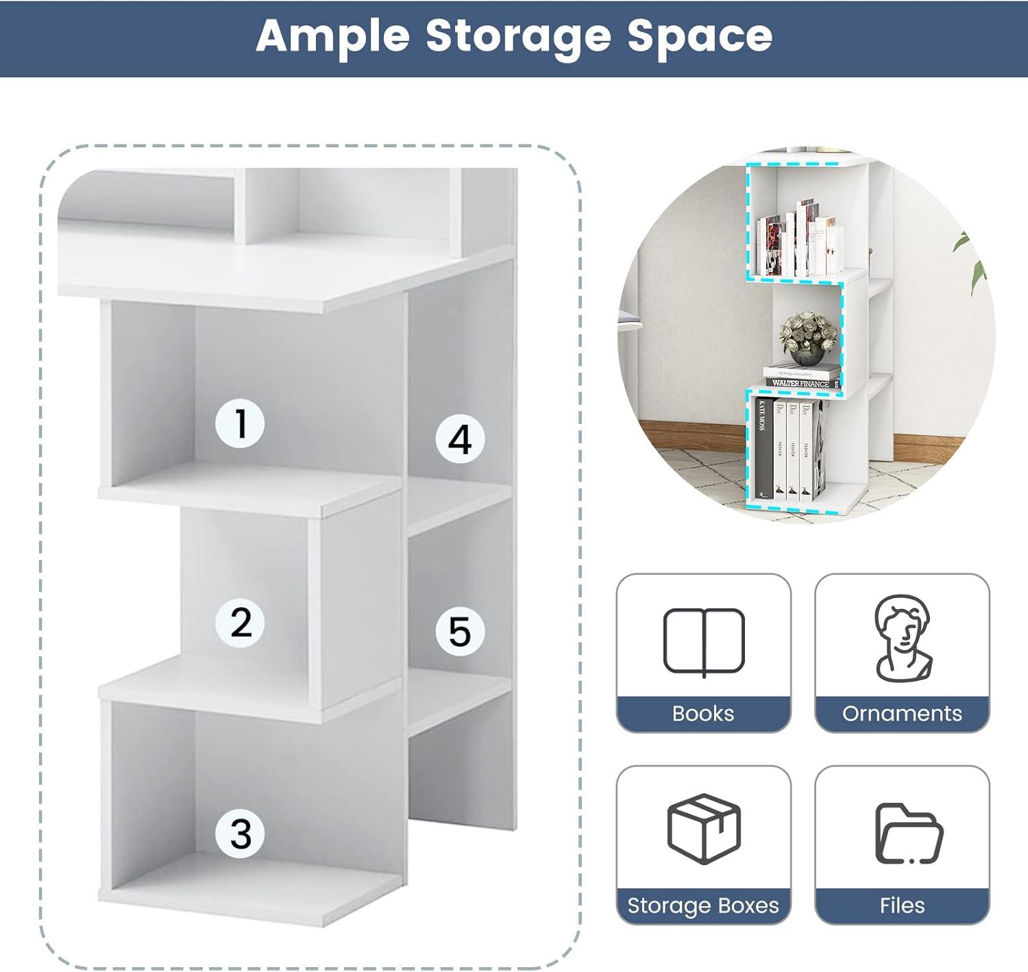 Gymax 48'' Modern Computer Desk Home Office Workstation w/ Hutch & Storage Shelves White