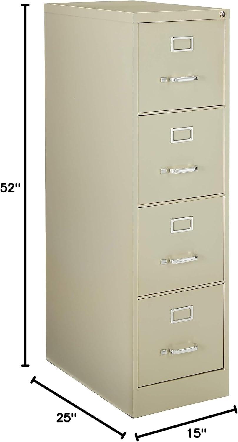 Putty Steel 4-Drawer Lockable Vertical File Cabinet