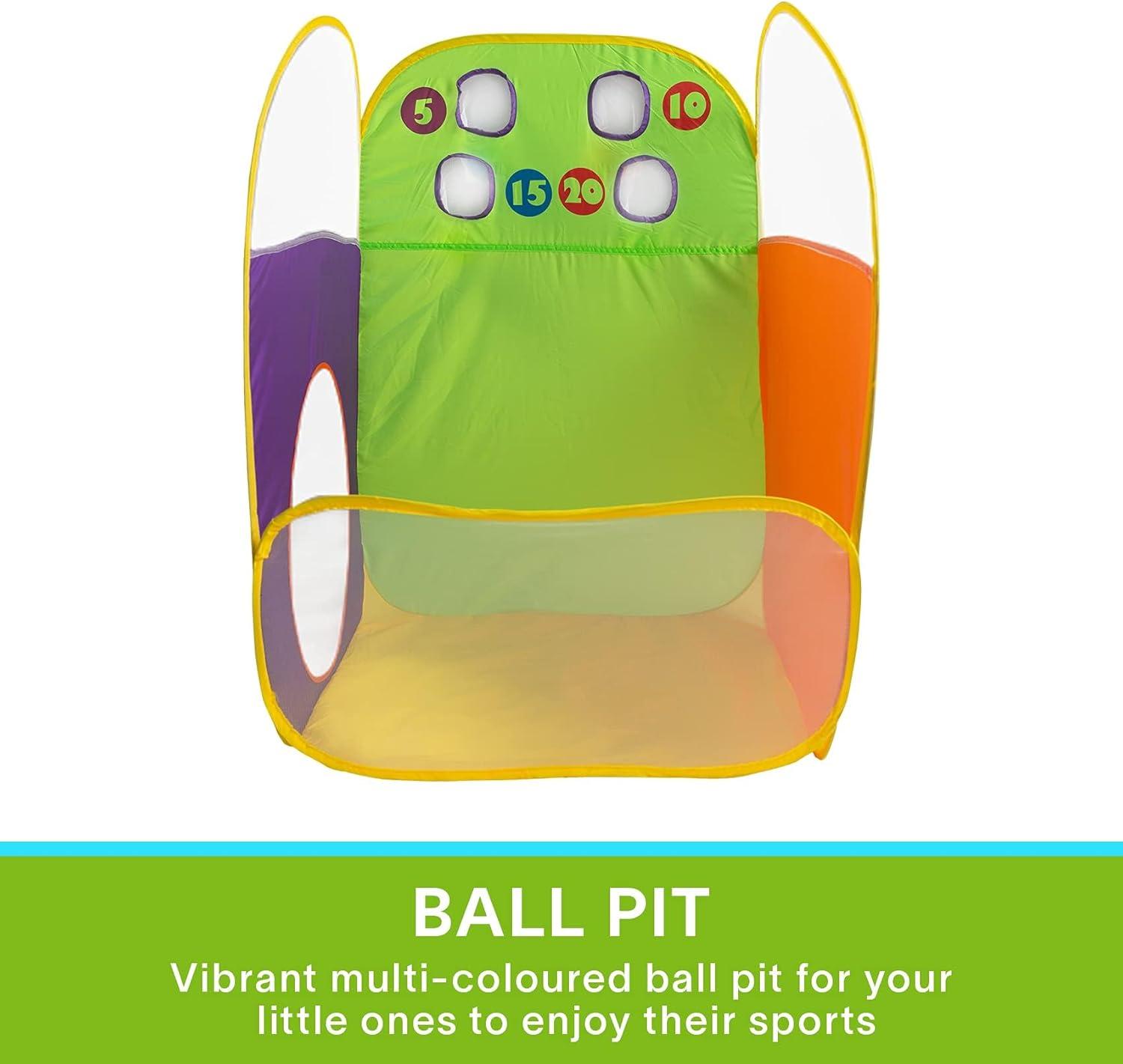 EighteenTek Portable 3-in-1 Kids Play Tent with Tunnel & Ball Pit