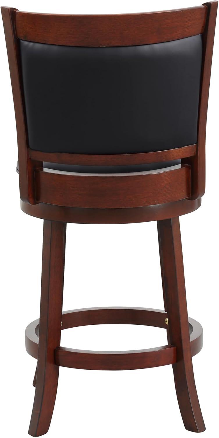 Lexicon Shapel Faux Leather Swivel Counter Stool in Dark Cherry