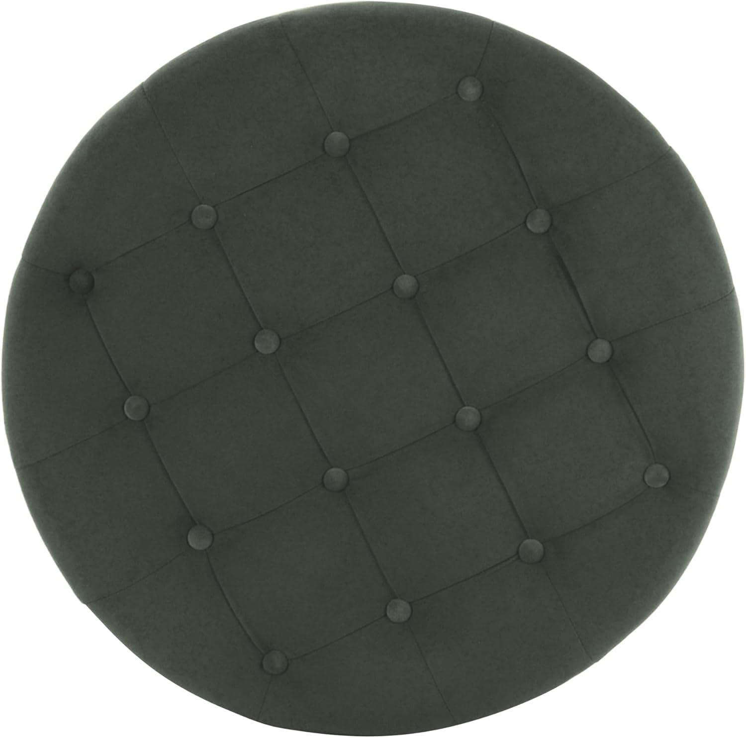 Tufted Round Storage Ottoman Velvet - HomePop