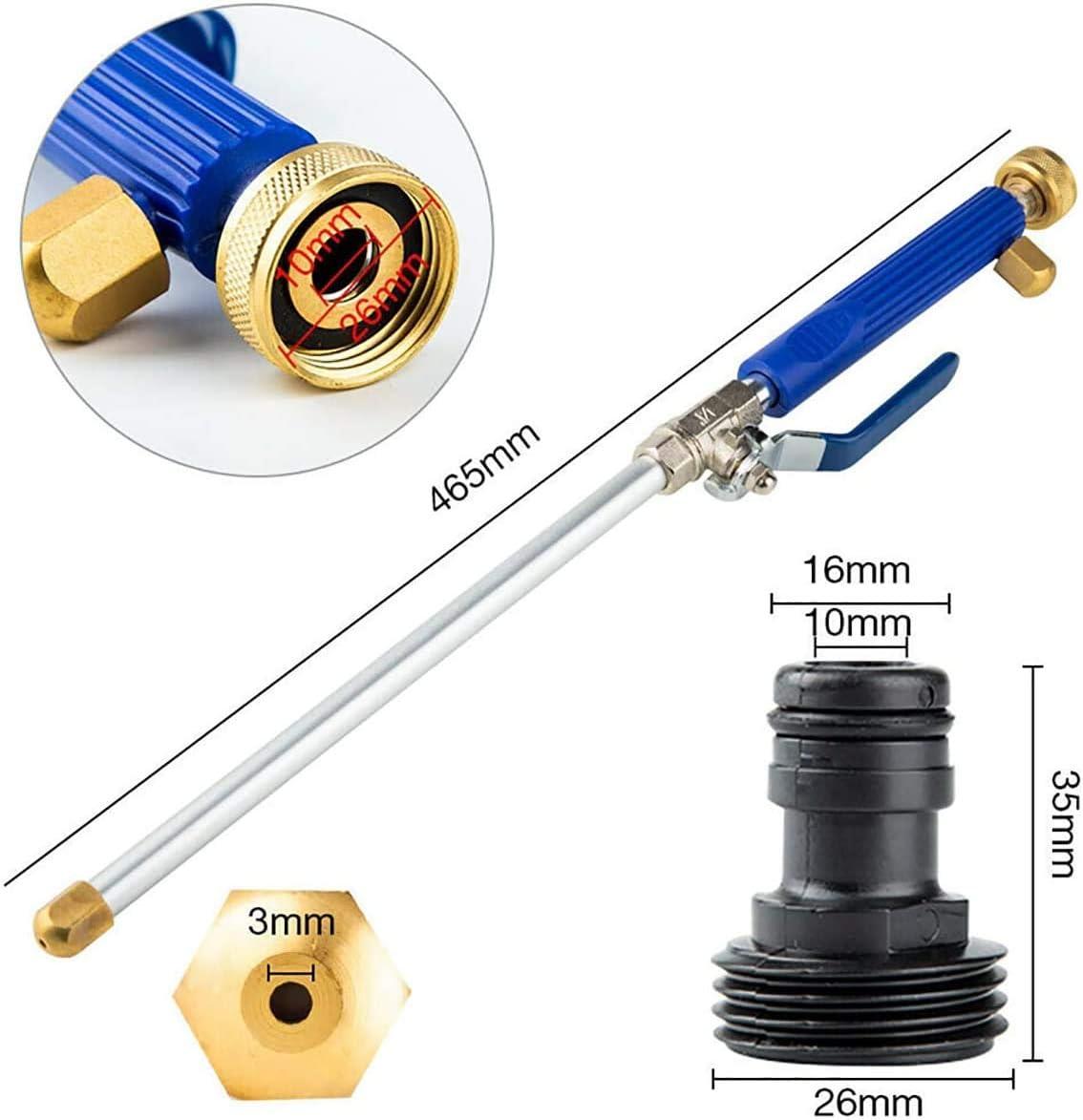 High Pressure Power Washer Wand, Watering Sprayer Cleaning Tool, Hydro Jet Water Hose Nozzle, Wand Lance for Gutter Patio Car Pet Window