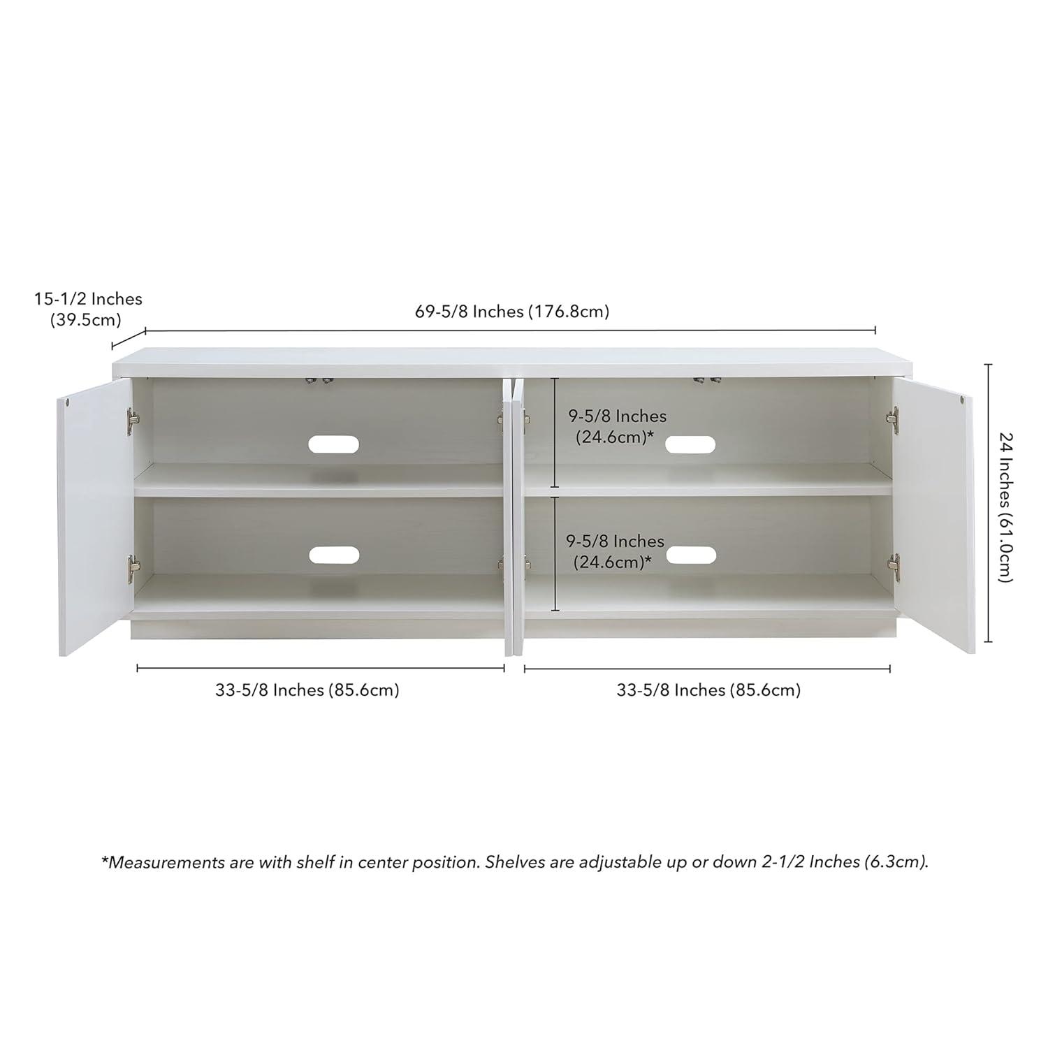 Evelyn&Zoe Hanson Rectangular TV Stand for TV's up to 75", White