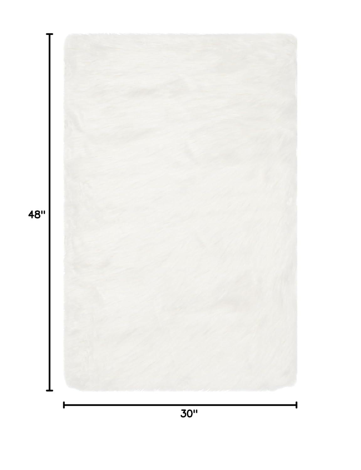 Faux Sheep Skin FSS235 Power Loomed Indoor Accent Rug - Ivory - 2'6"x4' - Safavieh