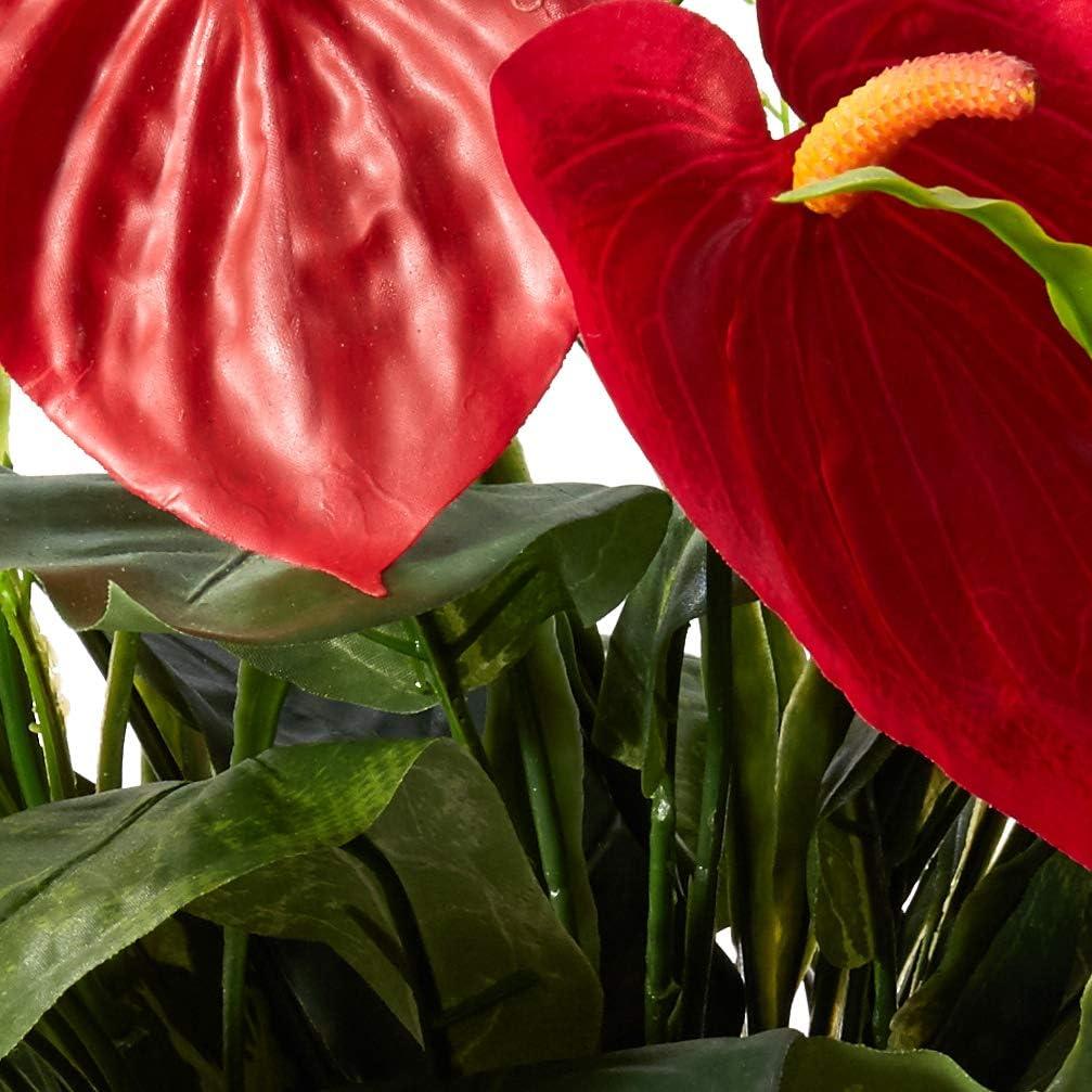 Li shun jin Mixed Greens & Anthurium with Decorative Vase Silk Plant