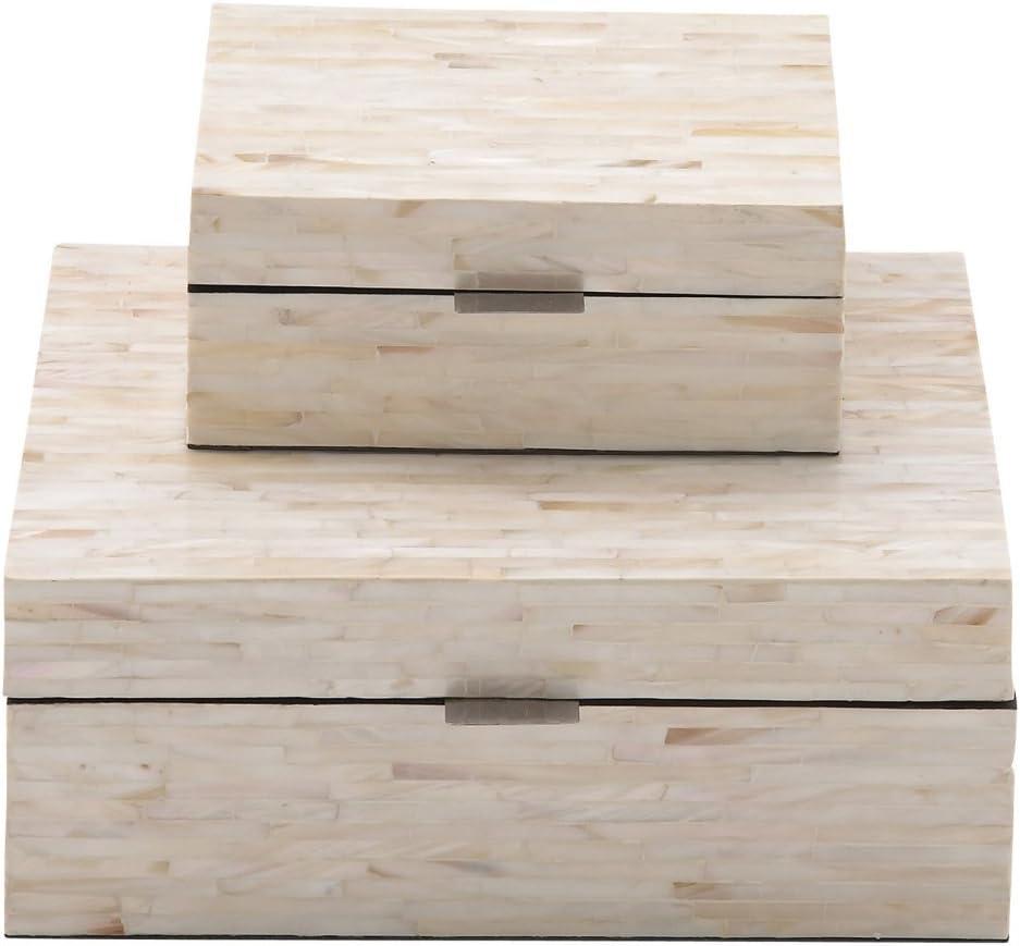 Set of 2 Wooden Boxes with Pattern - Olivia & May