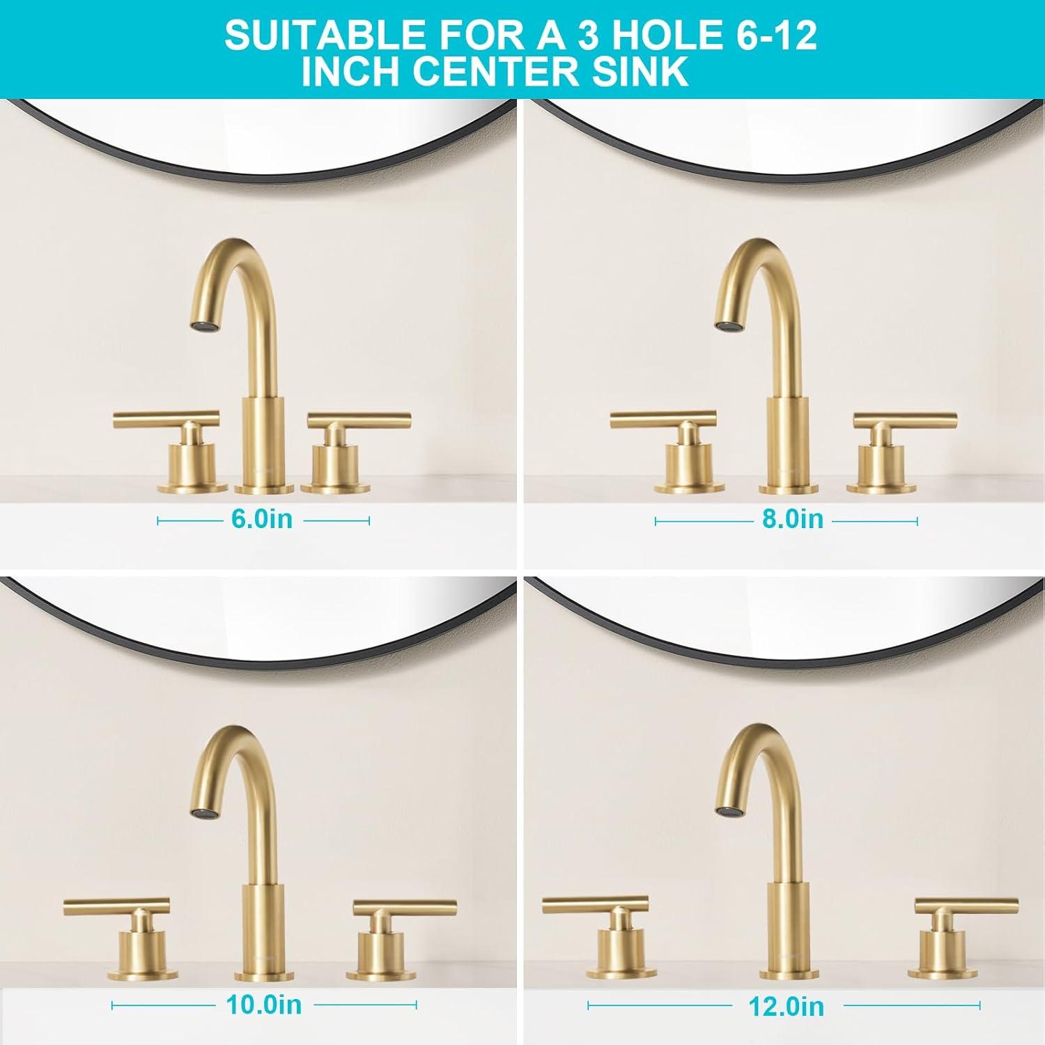 Brushed Nickel Stainless Steel 8-Inch Widespread Bathroom Faucet