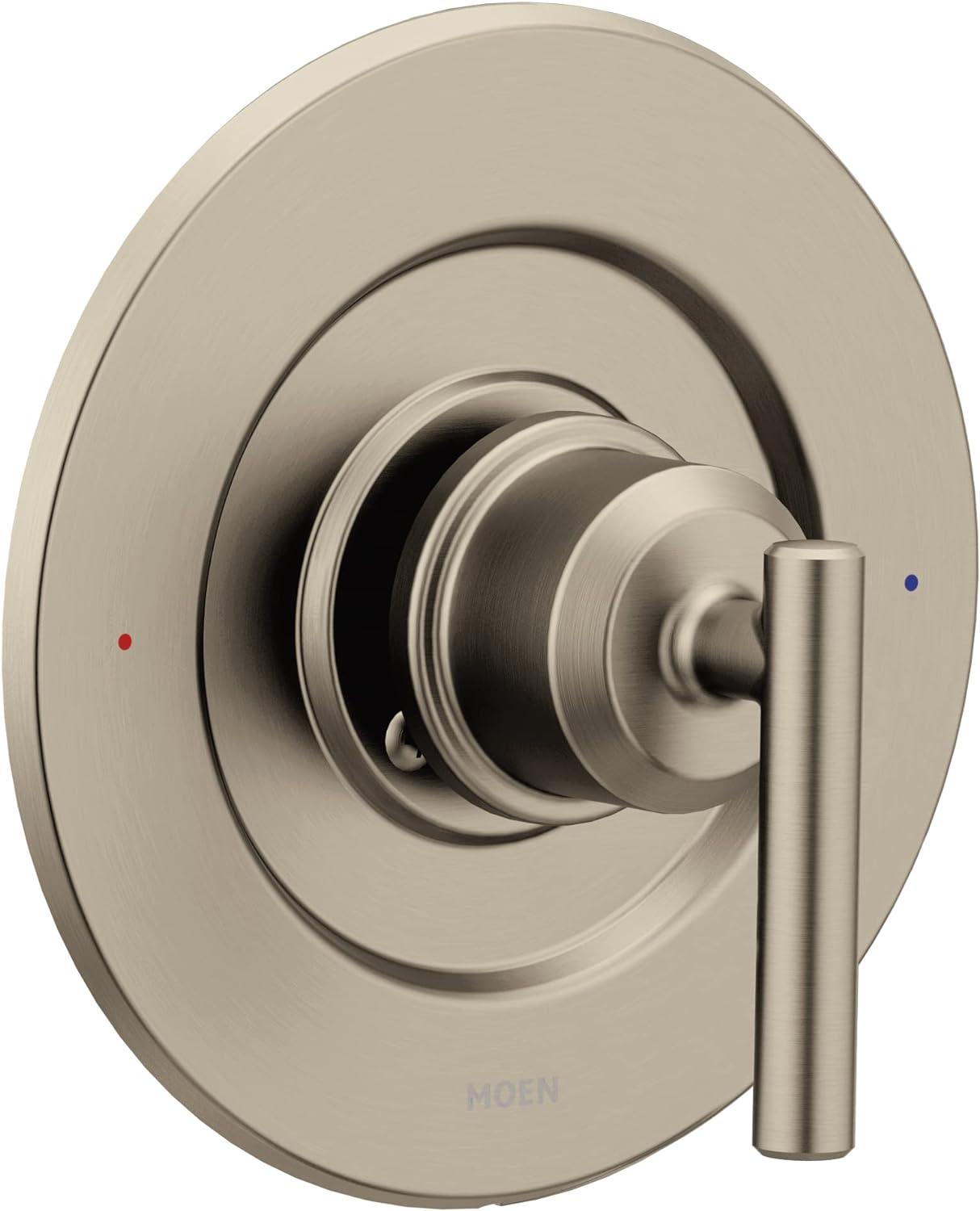 Brushed Nickel Modern Wall-Mounted Shower Lever Trim