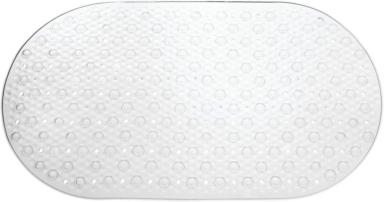 InterDesign Circlz 27-1/4 in. L X 15-7/16 in. W Clear PVC Bath Mat