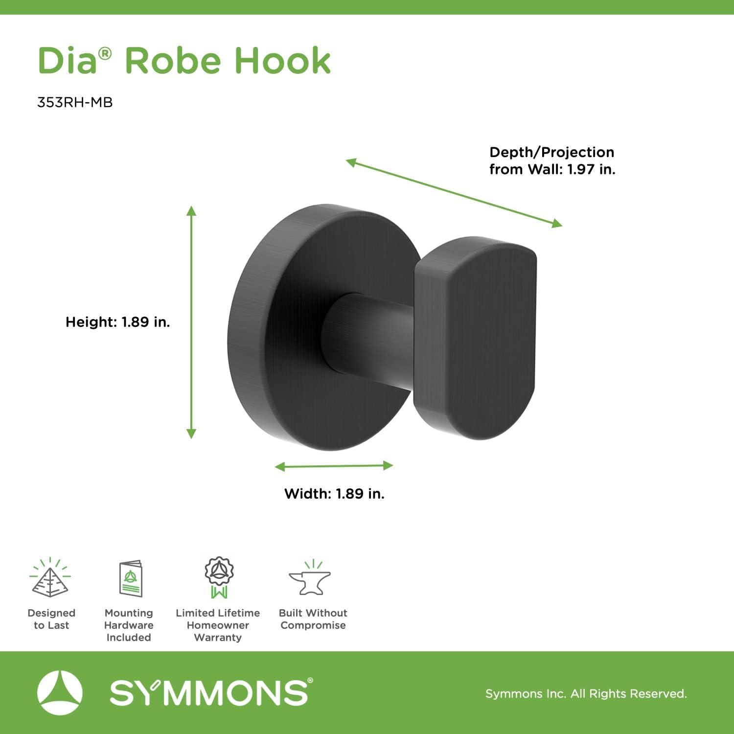 Matte Black Metal Wall-Mounted Robe Hook