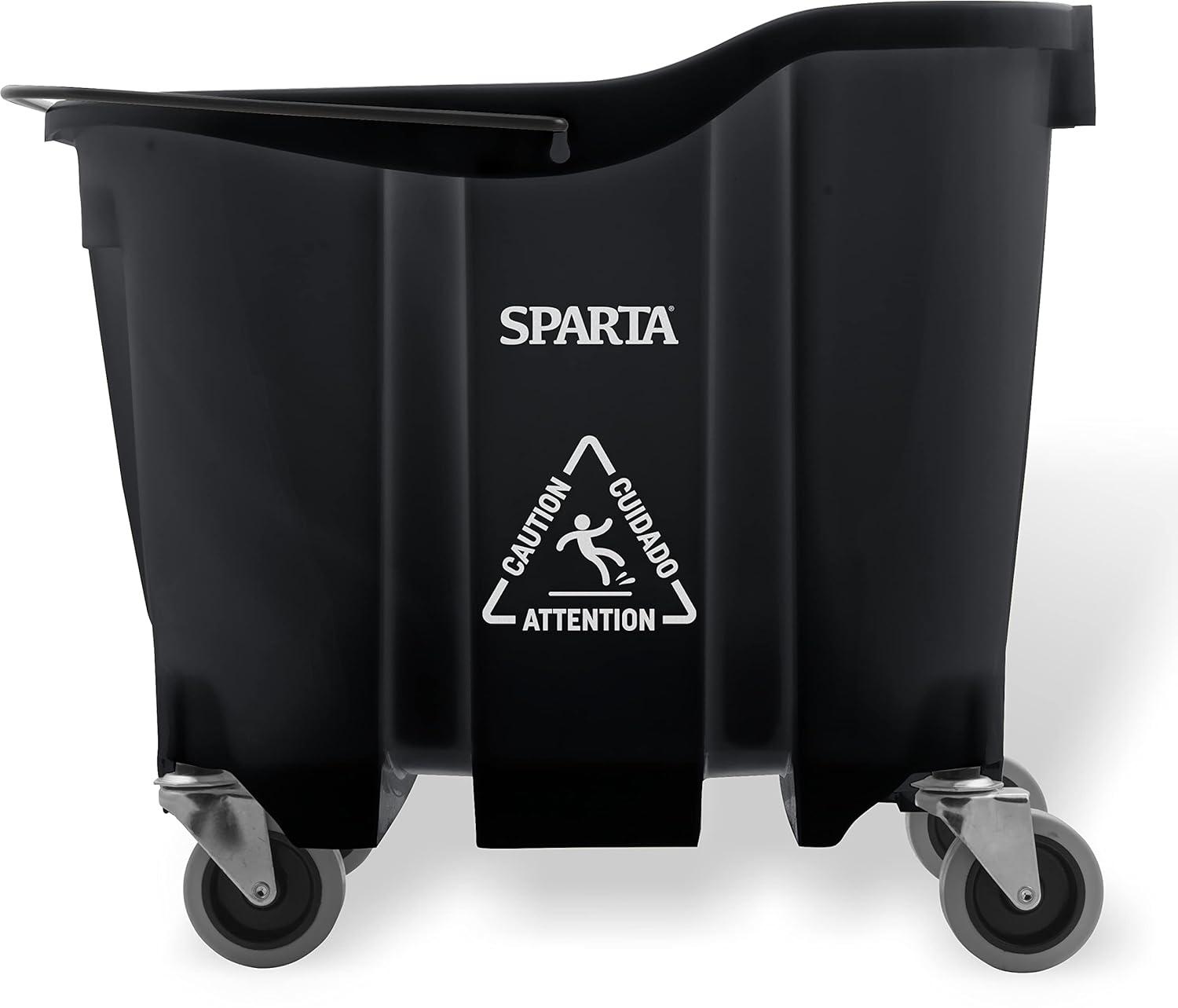 SPARTA 7690403 Omnifit Plastic Mop Bucket For Cleaning, 35 Quarts, Black