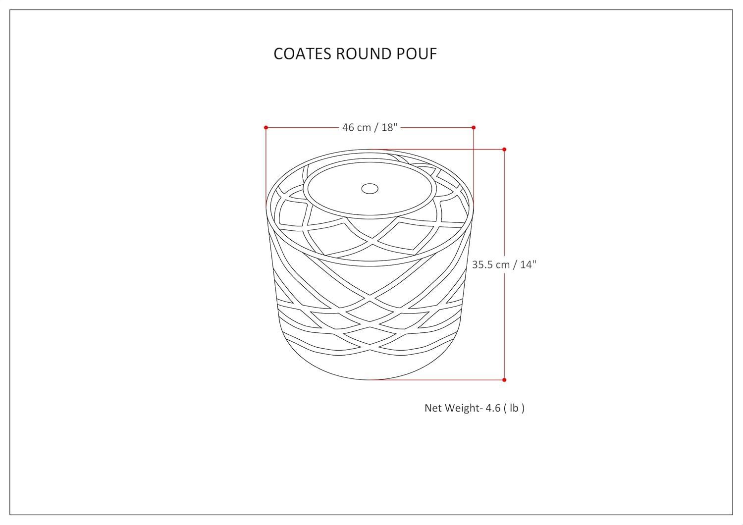 Simpli Home Coates Upholstered Pouf