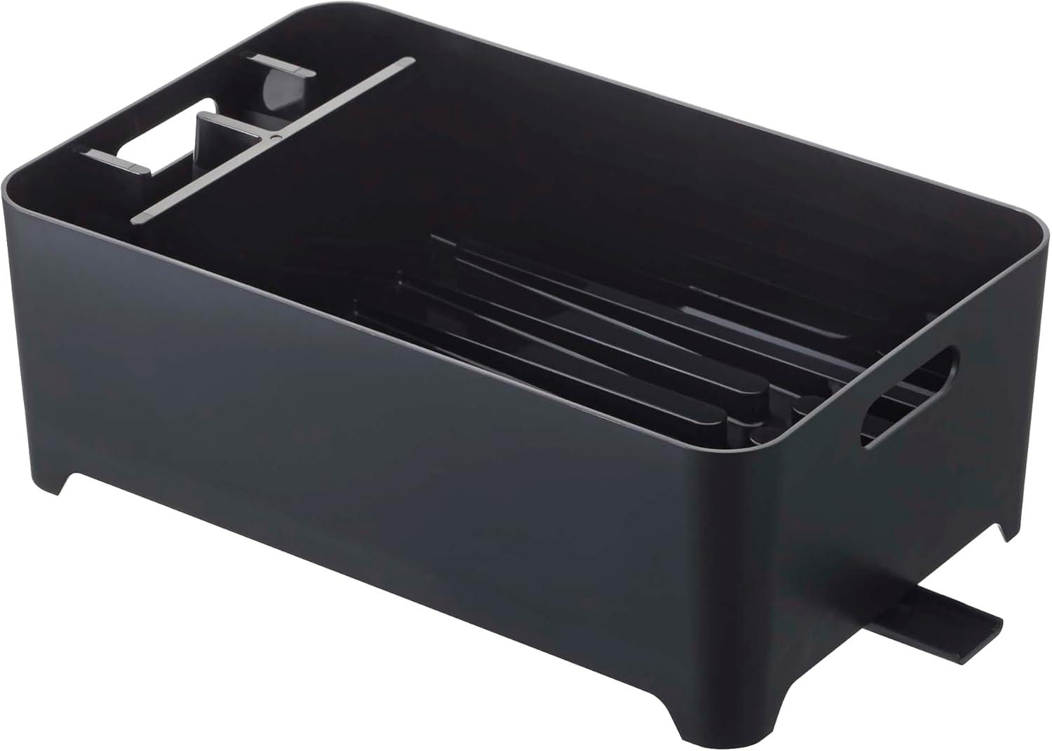 Tower Yamazaki Home Dish Drying Rack with Drainage Spout, 1.25 gallon, Utensil Holder, Handles