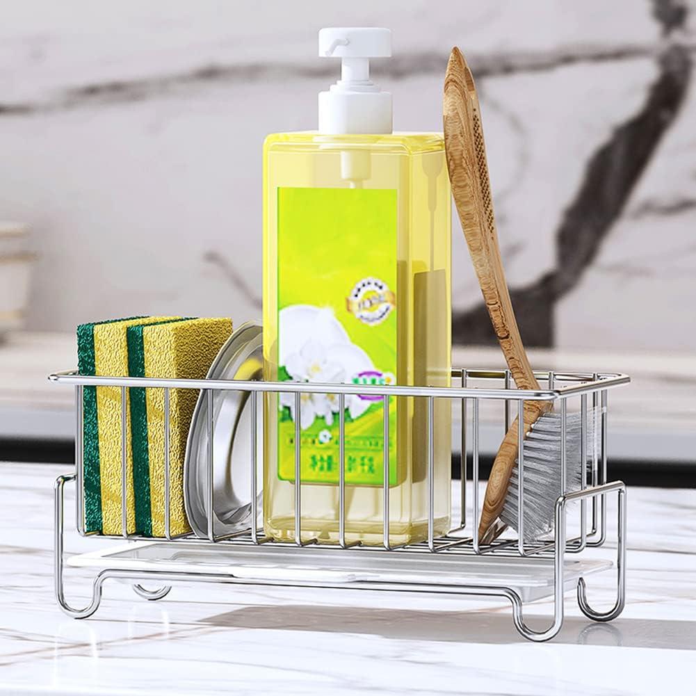 IBaodan Surprise discount Sponge For Kitchen Sink Movable Kitchen Sink Caddy With Shape Hook Stainless Steel Hanging Sponge Caddy For Dish Sponge Brush Sink Stopper Organizer Gifts