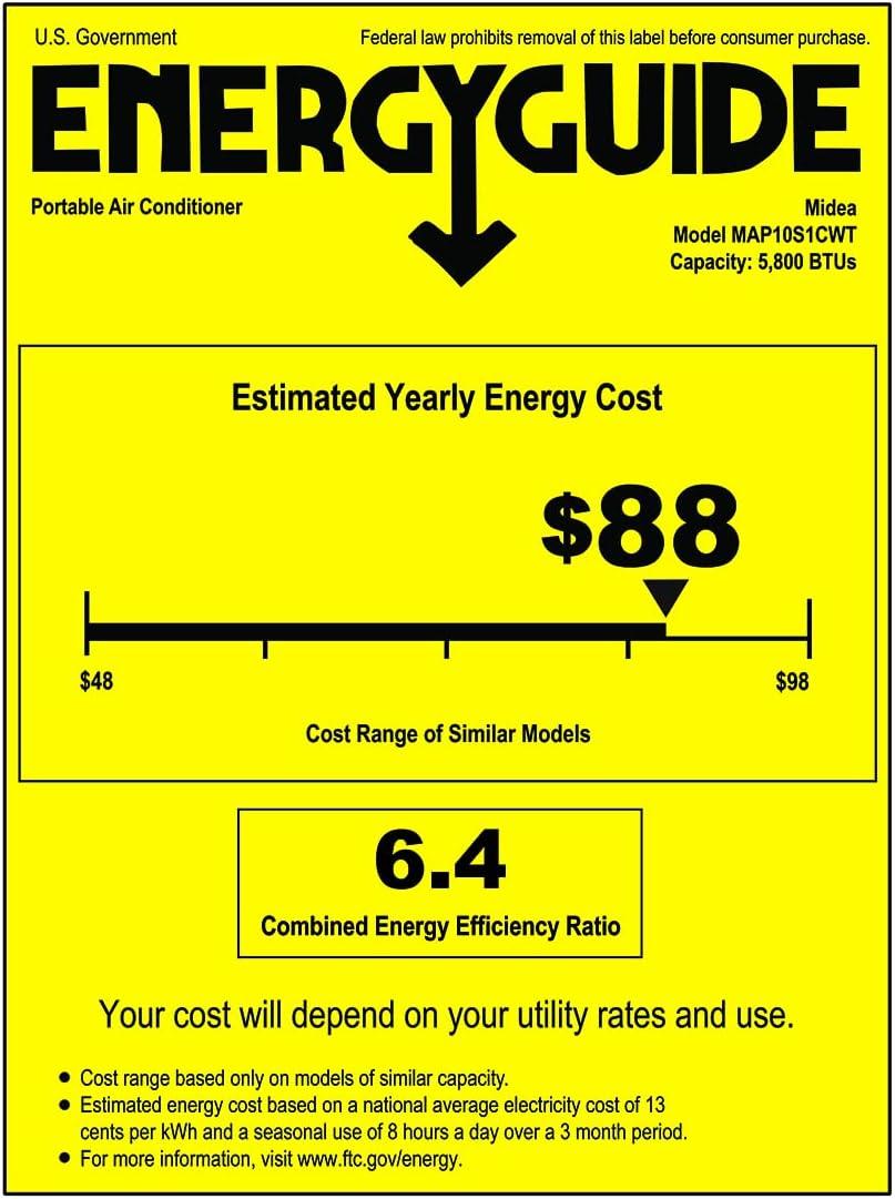 Midea 10,000 BTU White Portable Air Conditioner with Remote