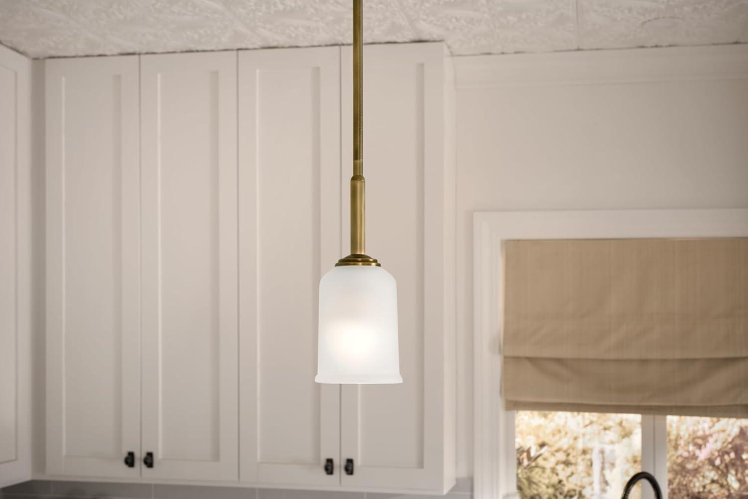 Natural Brass Mini Pendant with Clear Glass Shade