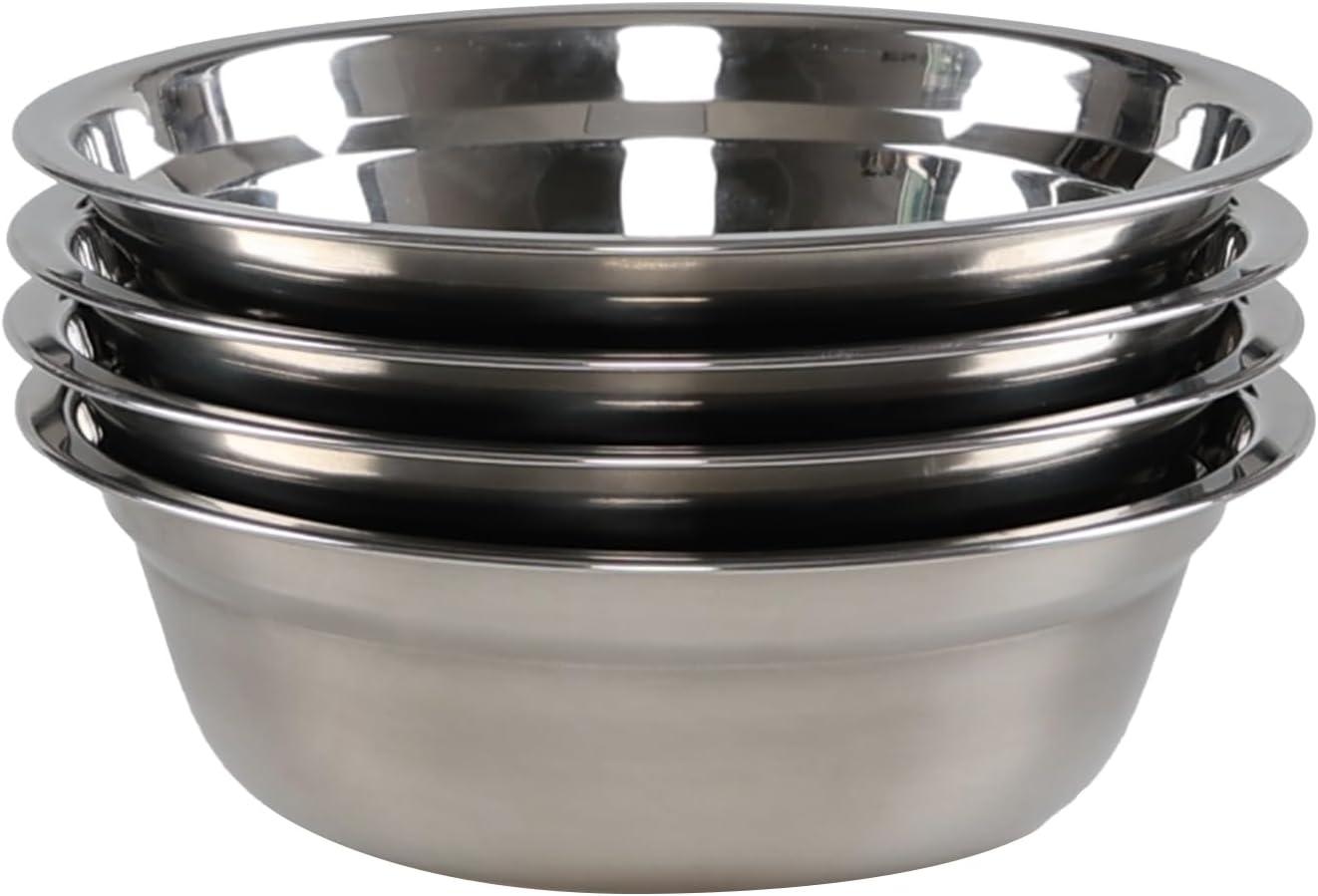 7.55" Stainless Steel Mixing and Serving Bowl Set