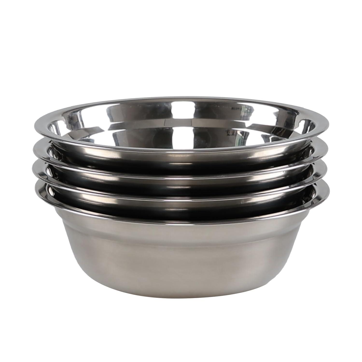 4-Pack Stainless Steel Mixing Bowls/Metal Prep Bowls, Salad Serving Bowl Set