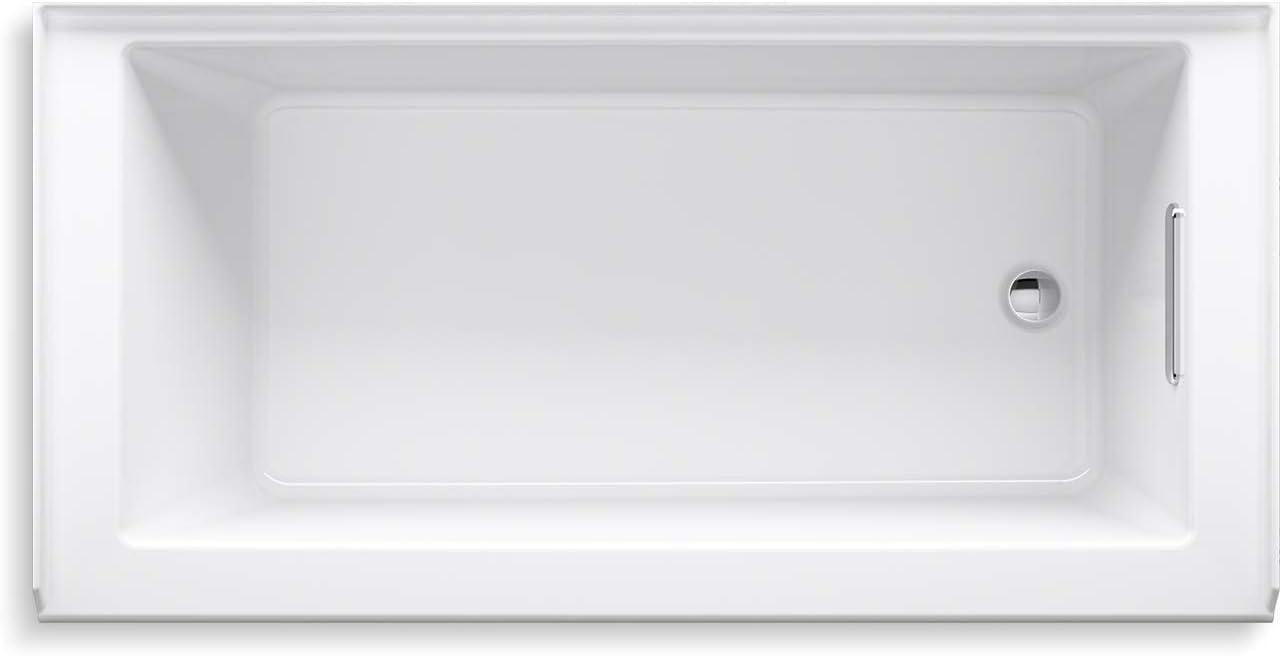 Underscore® 60" x 30" Rectangular Alcove Soaking Bathtub with Slotted Overflow and Integral Apron