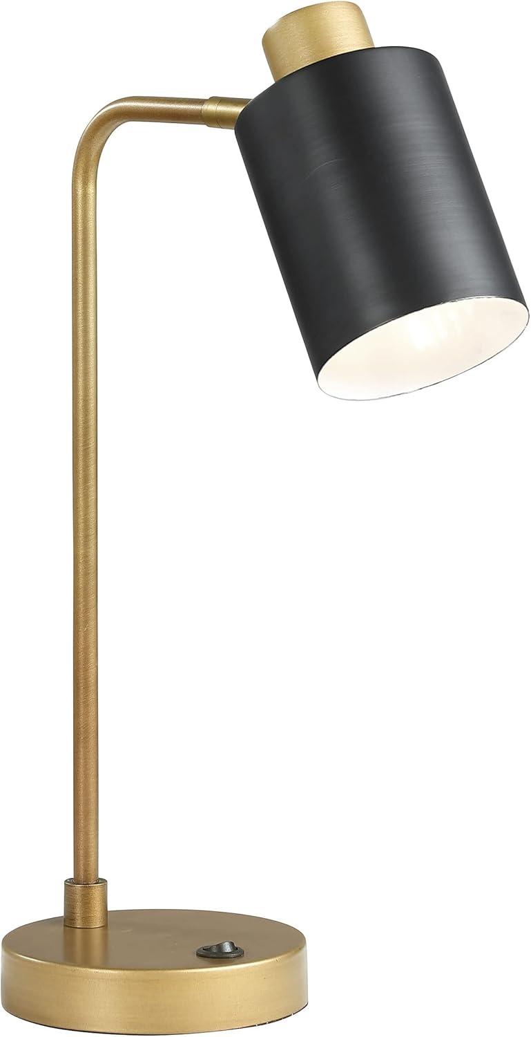 Cherise Adjustable Shade Table Lamp Antique Brass and Matte Black