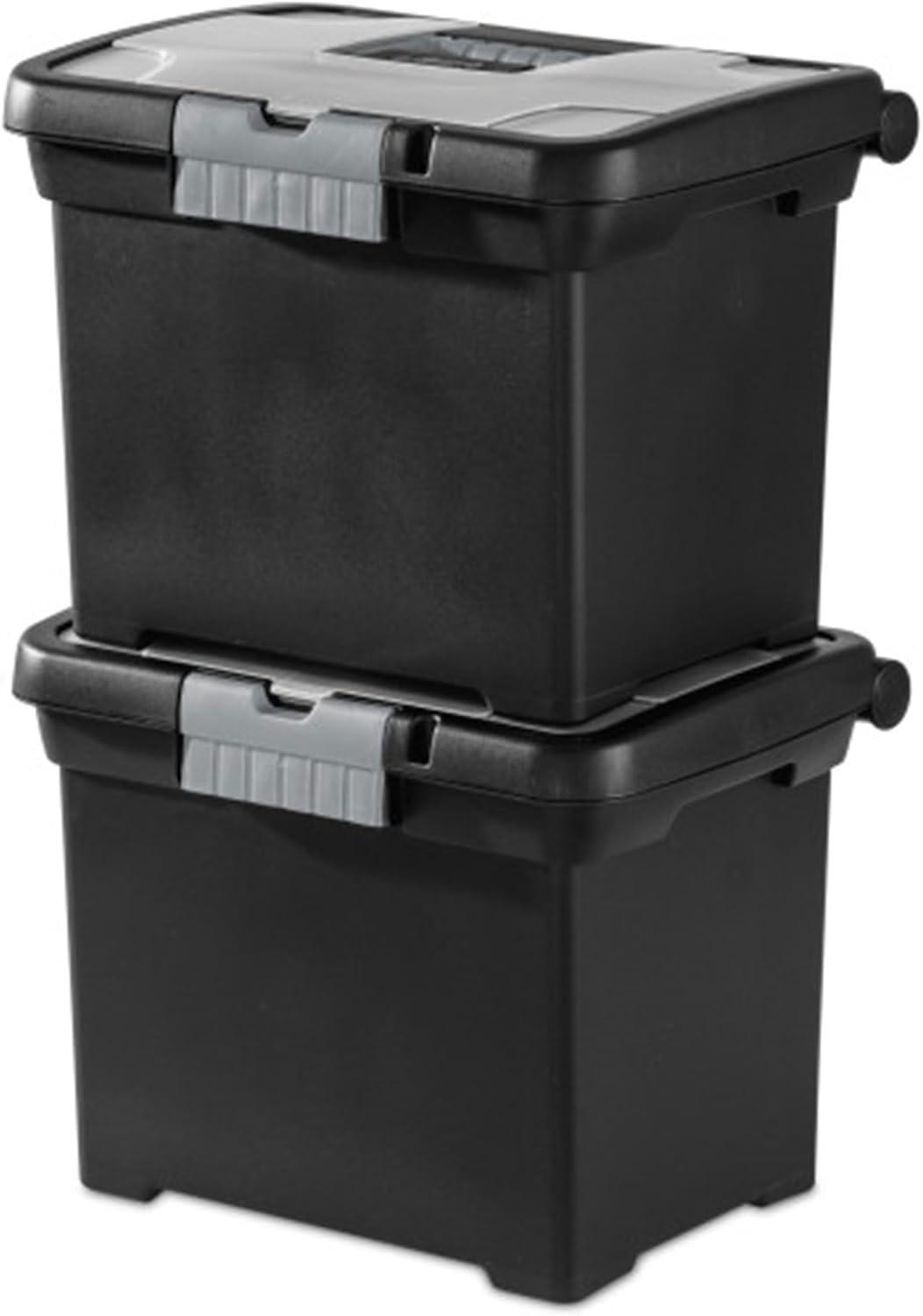 Sterilite Portable Lockable File Plastic Box Set (Set of 8)