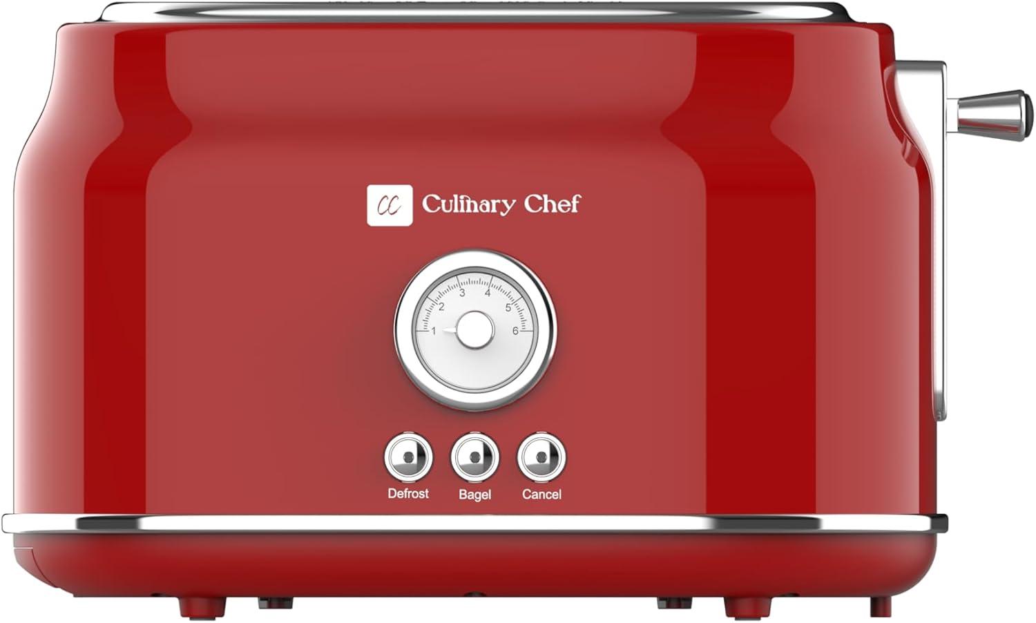 Culinary Chef, 2 Slice Toaster, Retro Design