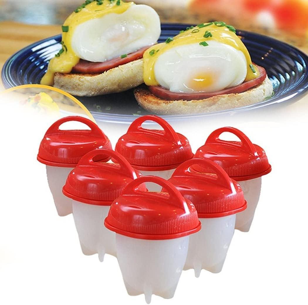 6pcs Silicone Egg Cooker, Egg Boiler, Hard Boiled Egg Maker, Egg Steamer, Egg Poacher, Shellless Egg Cooking Cup, Egg Stealer, Kitchen Gadgets, Baking Tools