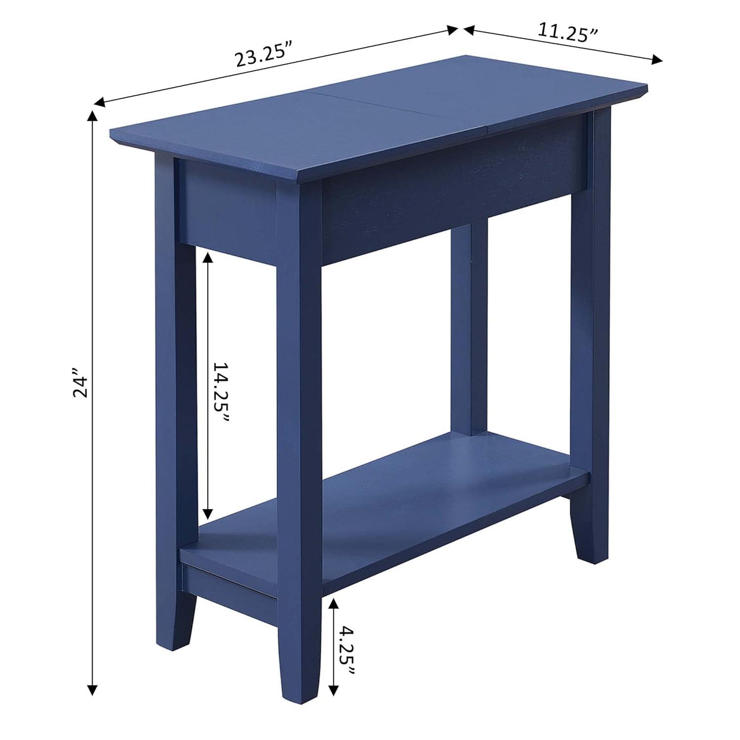 Convenience Concepts American Heritage Flip Top End Table, Cobalt Blue