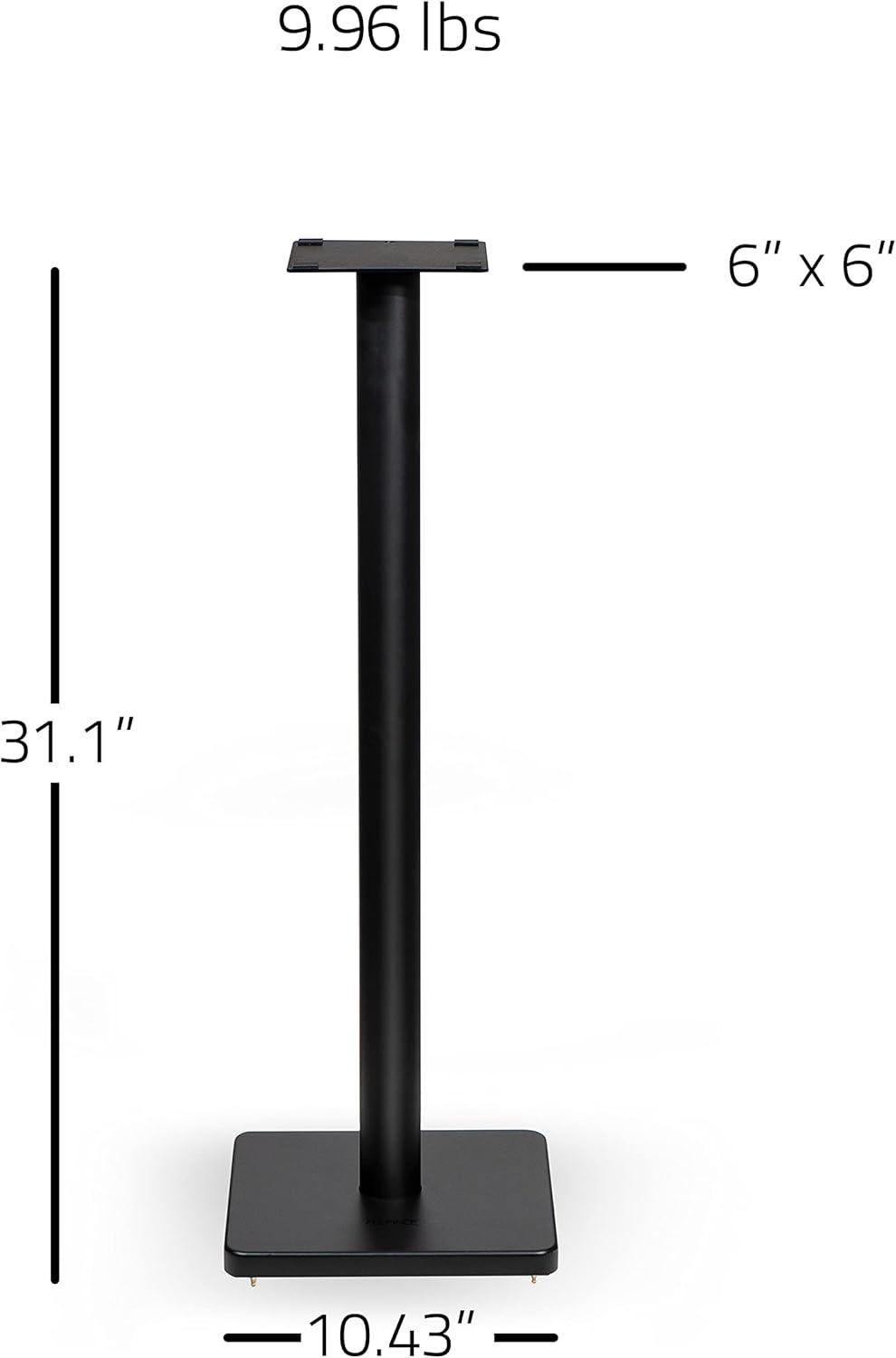 Fluance Floor Speaker Stands for Surround Sound and Bookshelf Speakers with Cable Management - Square Base/Pair (SS05S)