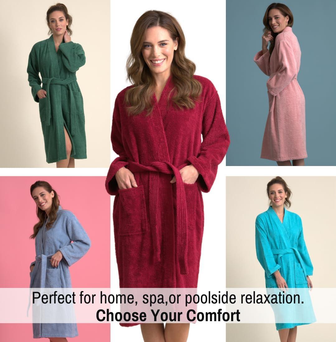Ingobert Cotton Terry Cloth Mid-Calf Bathrobe with Pockets
