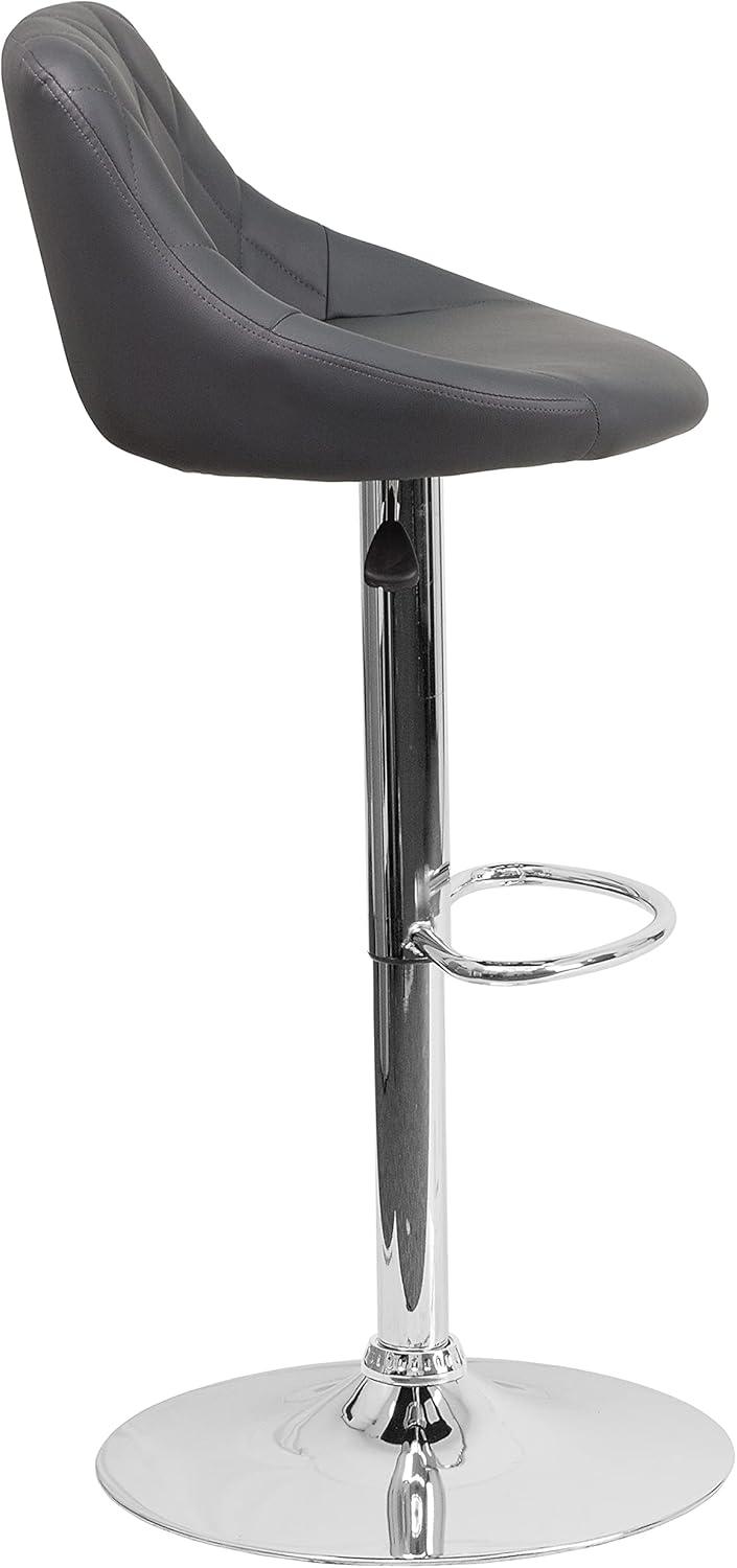 Flash Furniture Contemporary Vinyl Bucket Seat Adjustable Height Barstool with Diamond Pattern Back and Chrome Base