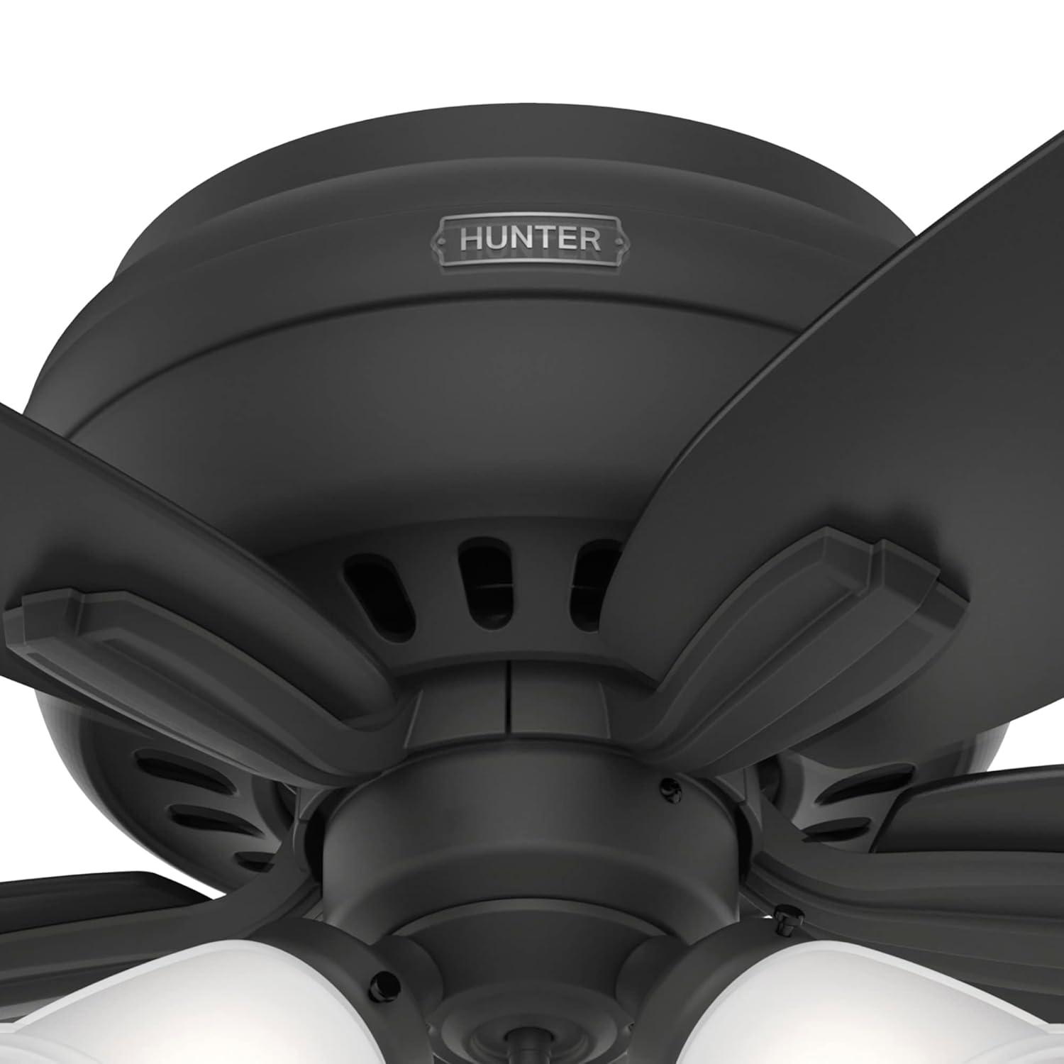 Hunter Fan Newsome 42" 5 - Blade Traditional Indoor Flush Mount Ceiling Fan with Lights and Pull Chains