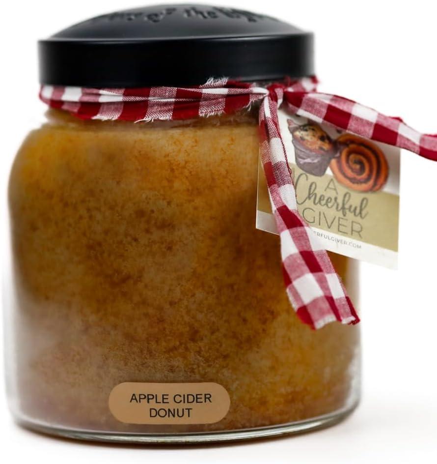 Apple Cider Donut Scented Fall Candle in Glass Jar