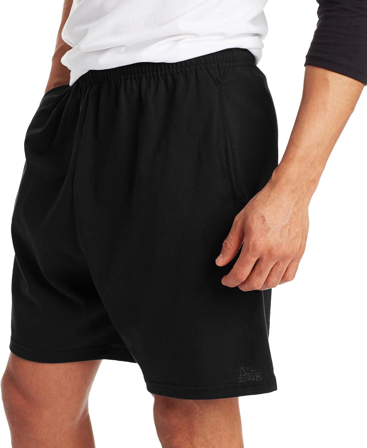 Hanes Men's Essentials Cotton Shorts With Pockets, 7.5" Inseam, Sizes S-4XL