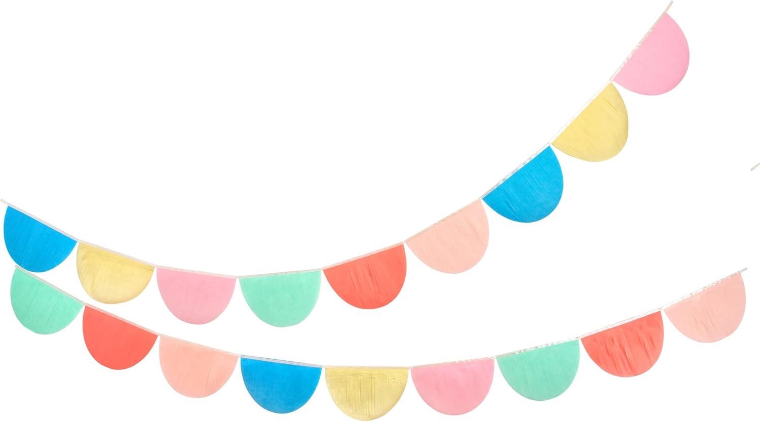 Rainbow Scallop Tissue Paper Garland Banner