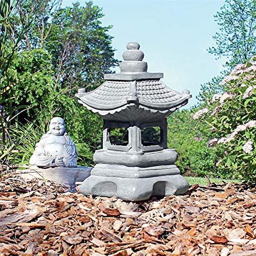 Chengdu Pagoda Gray Resin Asian Lantern Statue