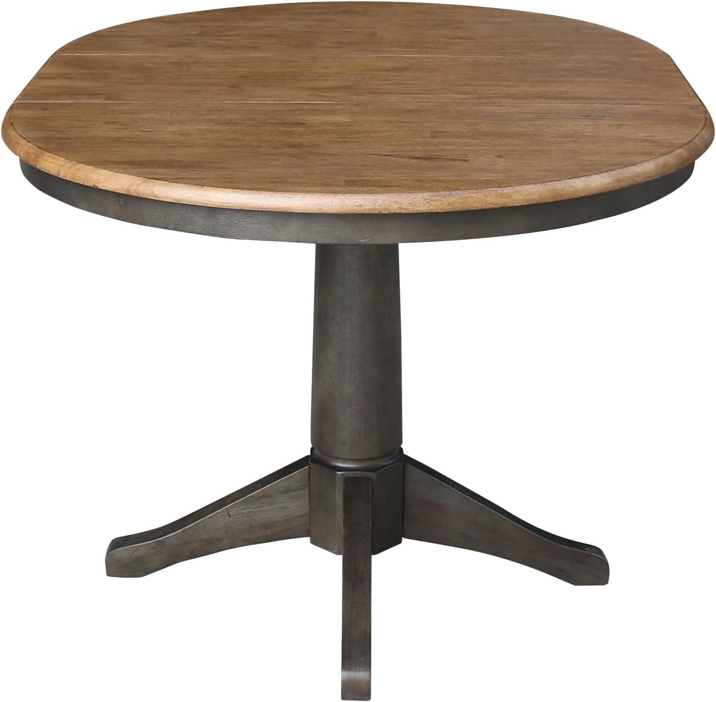 International Concepts 36" round top ped table with 12" leaf - 30.1"h - dining height