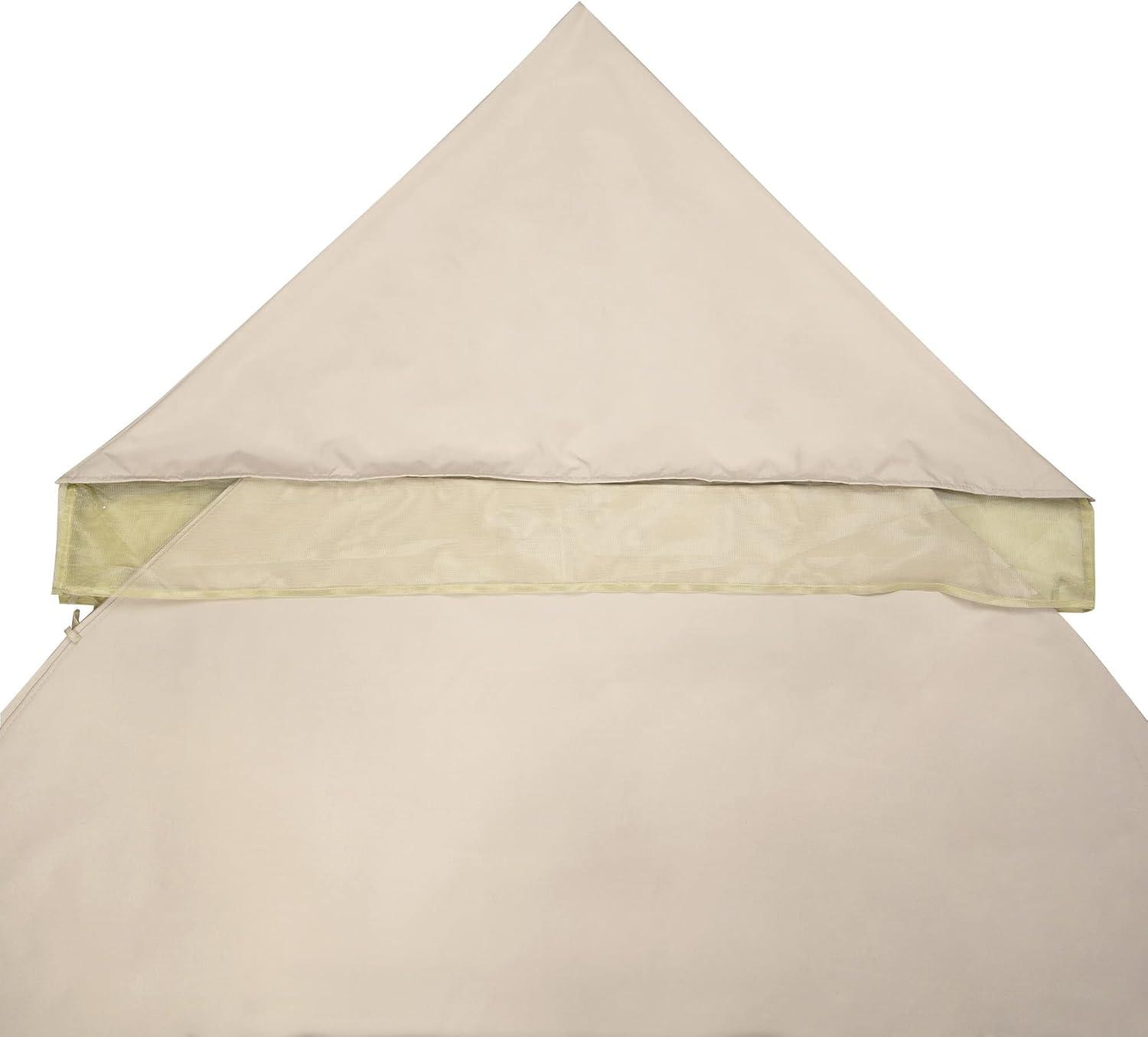 Yescom 10x10 Ft 2-Tier Gazebo Arrow Canopy Replacement Beige Outdoor MS17-301-004-20