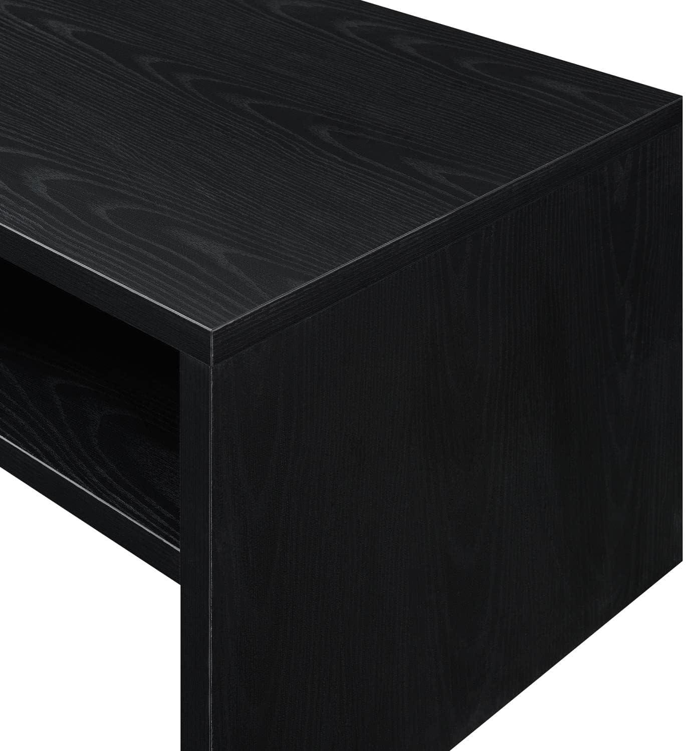 Convenience Concepts Northfield Admiral Deluxe Coffee Table with Shelves, Black