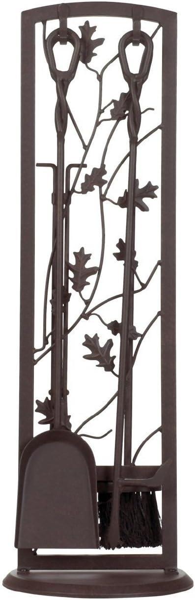 Werqueid Fireplace Tool Set 5 Piece, Oak Leaf 30", Colonial Brown