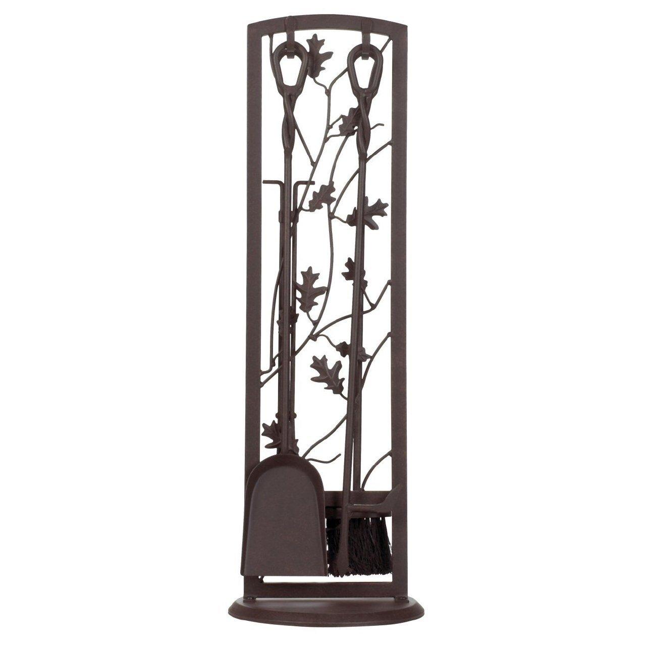 Werqueid Fireplace Tool Set 5 Piece, Oak Leaf 30", Colonial Brown