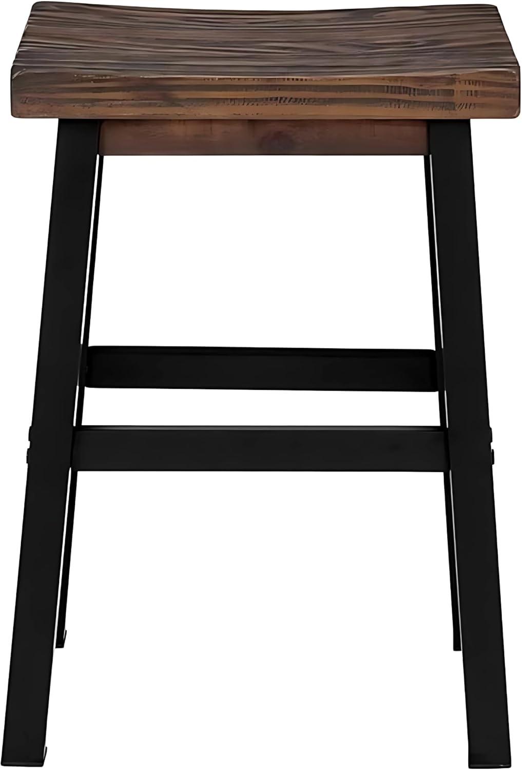 26" Pomona Reclaimed Wood Counter Height Barstool with Metal Legs Brown - Alaterre Furniture