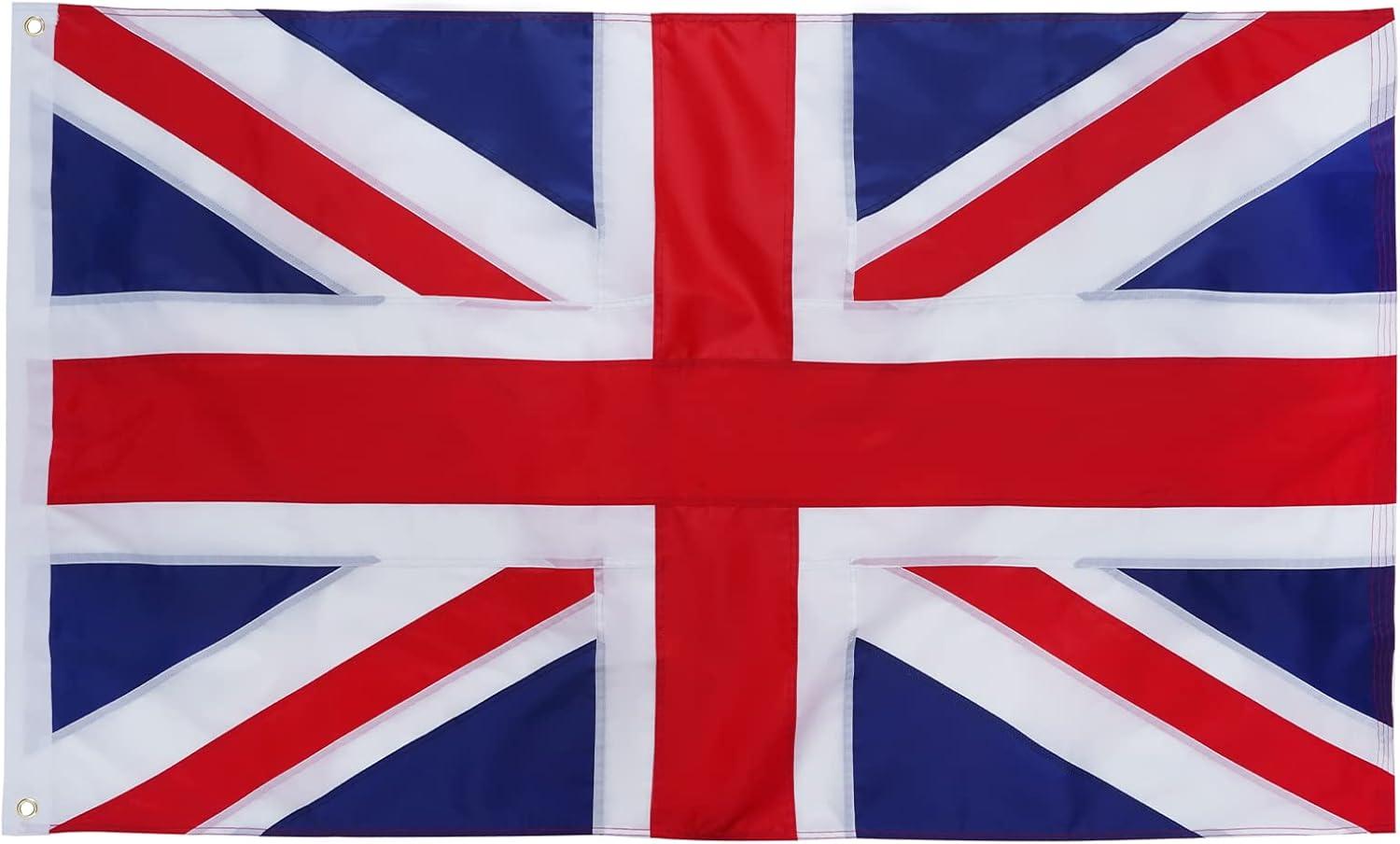 Patriotic UK Flag 3x5 Ft Polyester with Brass Grommets