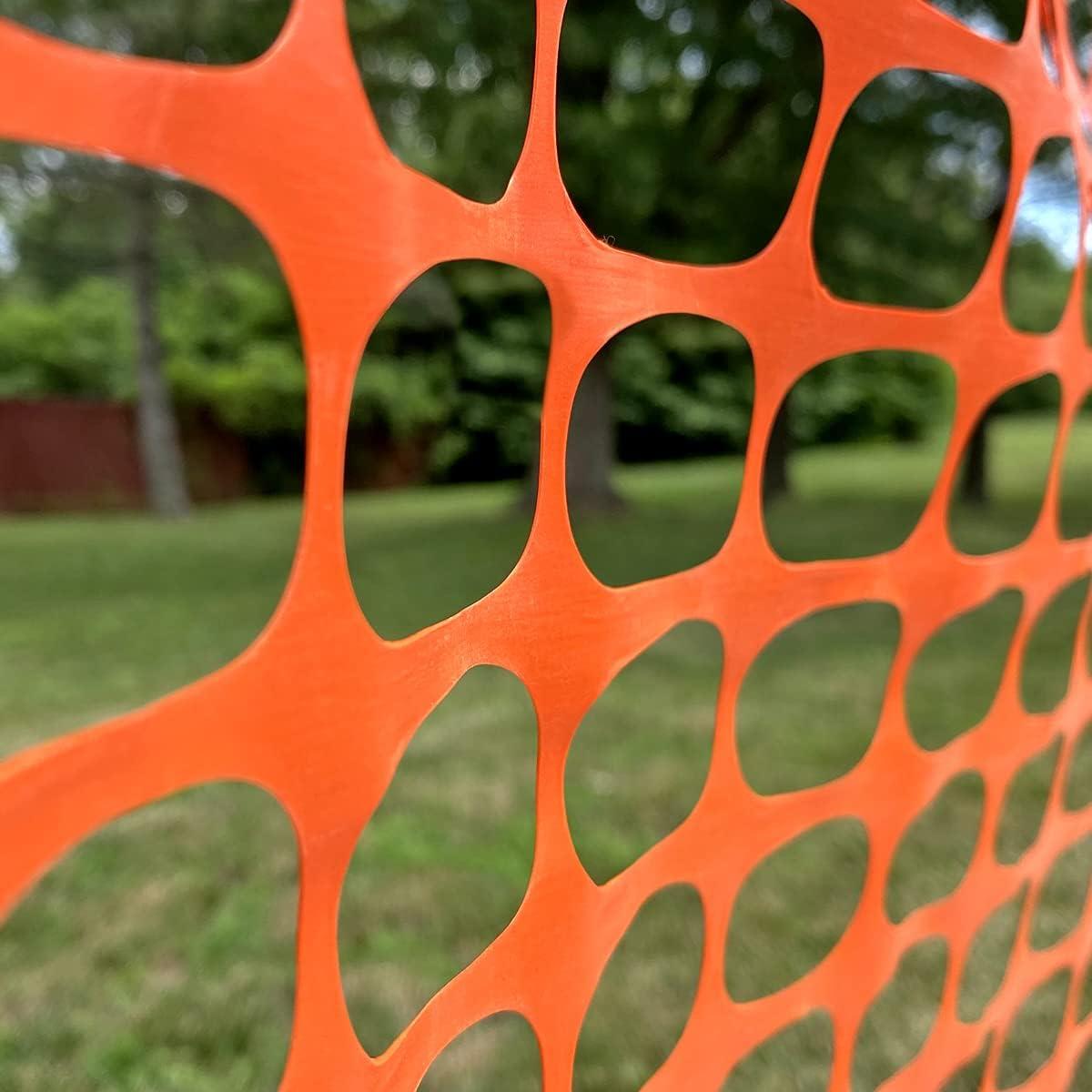 Ashman Plastic Mesh Fence, Construction Barrier Netting, Orange, 4'x200' Feet, 1 Roll, Garden Fencing, Fences Wrap, Above Ground, for Snow, Poultry, Chicken, Deer, Patio, Garden Netting, Orange 200FT
