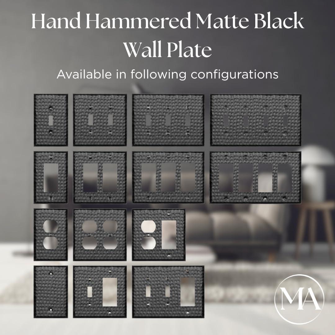 Monarch Abode Hand Hammered 1 - Gang Blank Standard Wall Plate