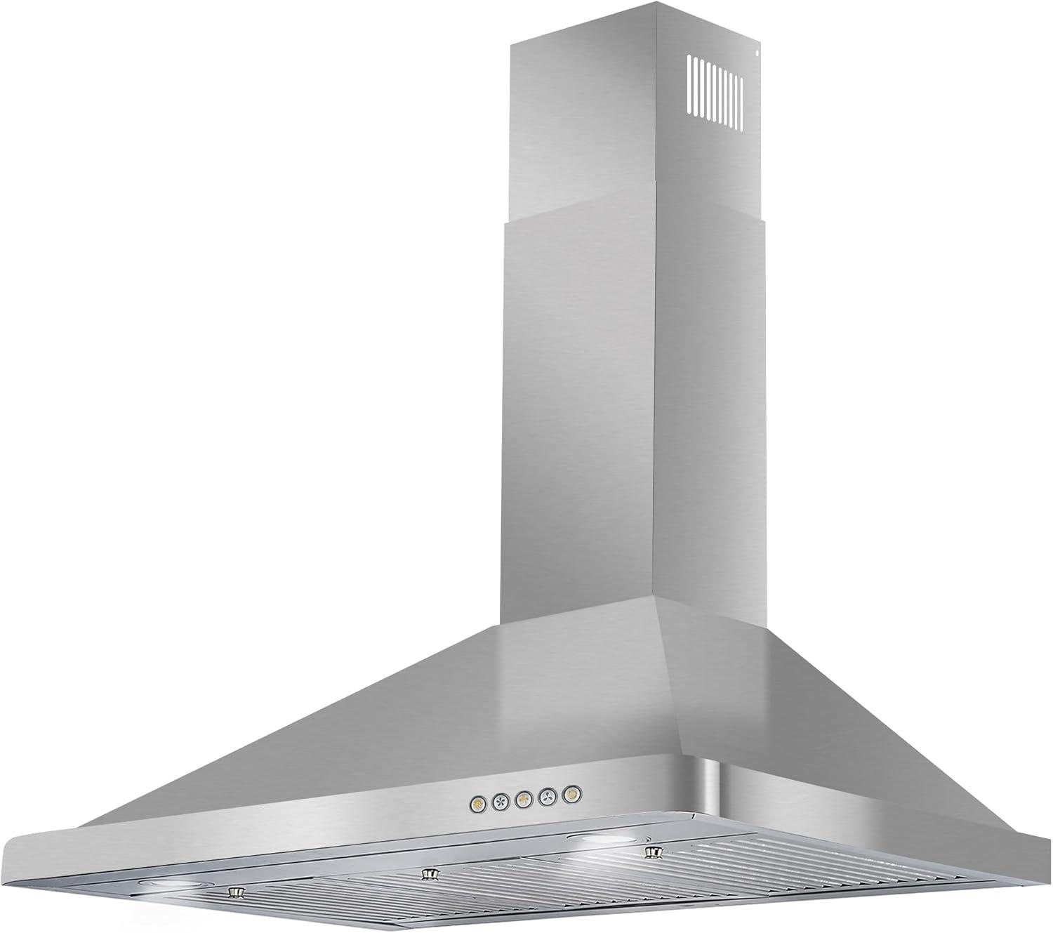 Cosmo Campana Extractora de Montaje en Pared de 36 Pulgadas en Acero Inoxidable con Iluminación LED y Filtros Permanentes