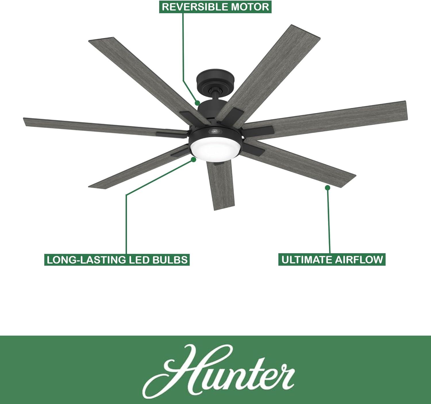 60" Phenomenon 7 - Blade Smart Standard Ceiling Fan with Wall Control and Light Kit Included