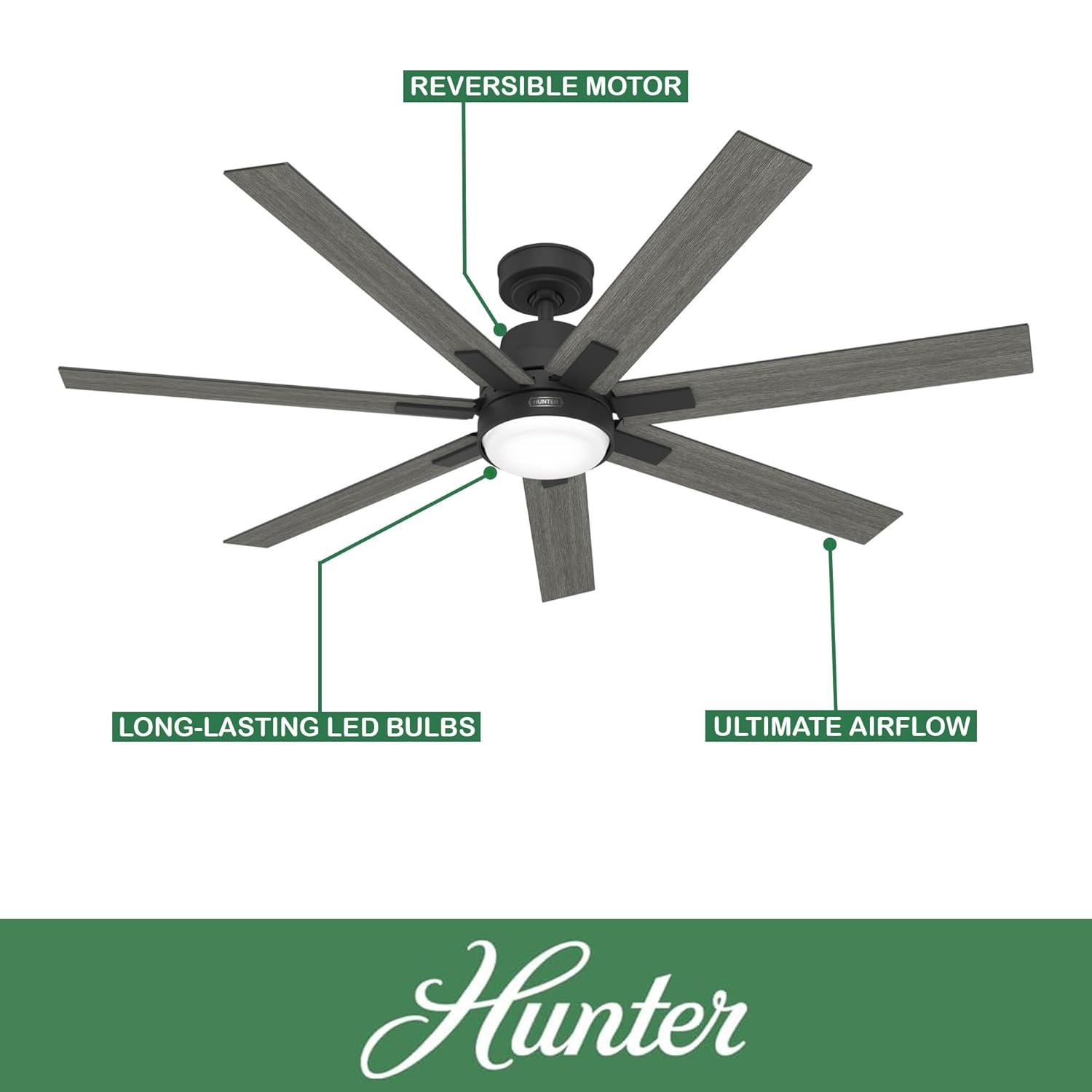 60" Phenomenon 7 - Blade Smart Standard Ceiling Fan with Wall Control and Light Kit Included