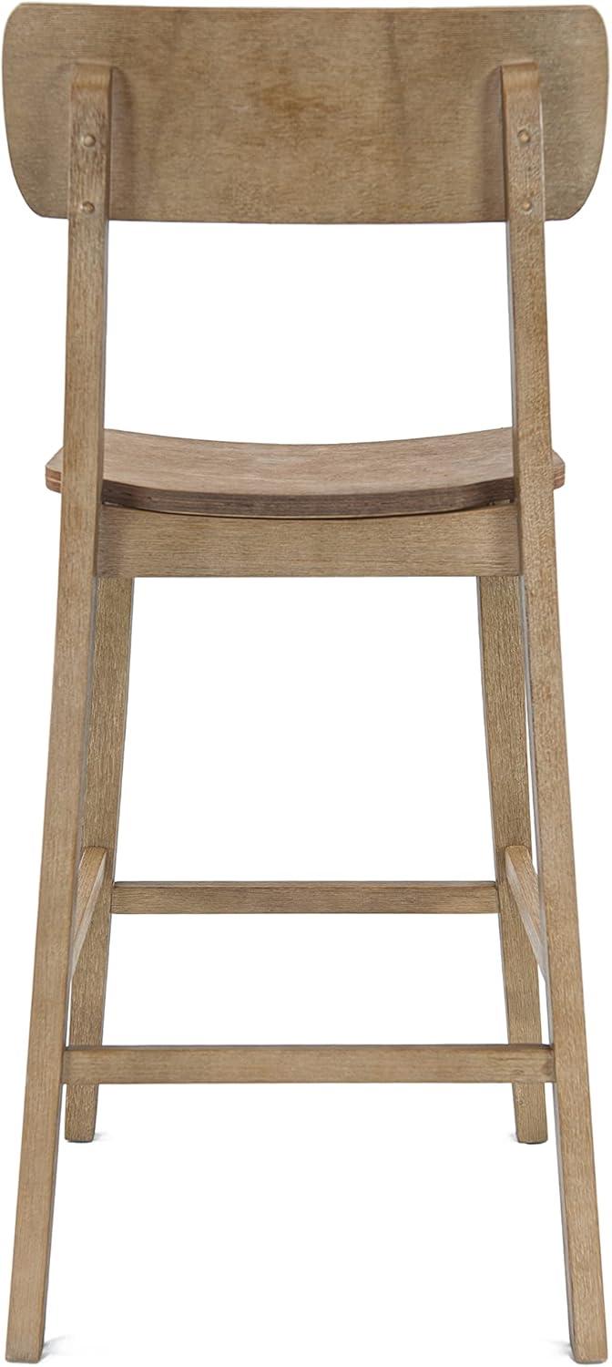 29" Torino Barstool Barnwood - Boraam: Solid Wood, Molded Seat, Footrests, Rustic Style