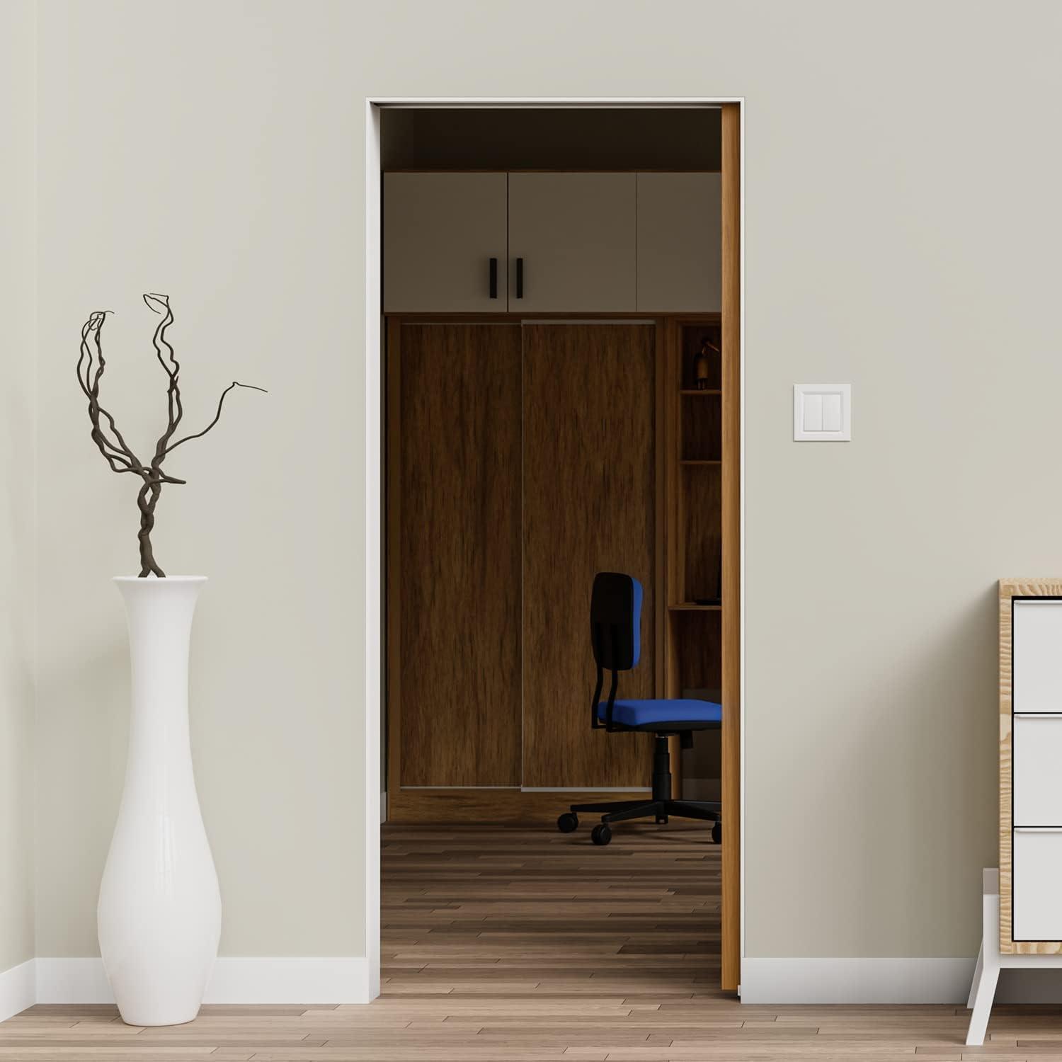 Villar Home Designs Heavy Duty Sliding Pocket Door Hardware Set for 24'' to 36'' doors with Soft Close and Frame